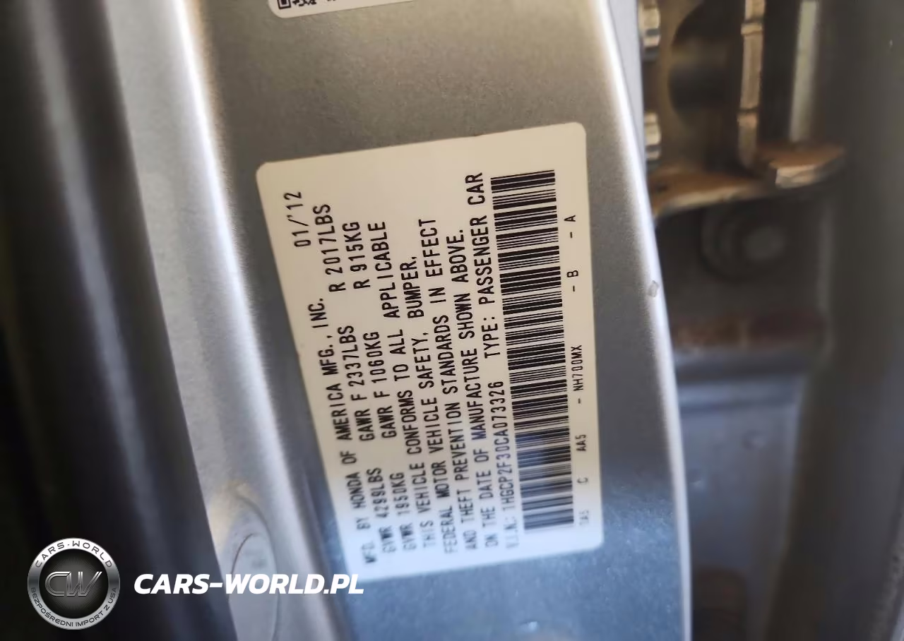 2012 Honda Accord Lx VIN:1HGCP2F30CA073326 - 13