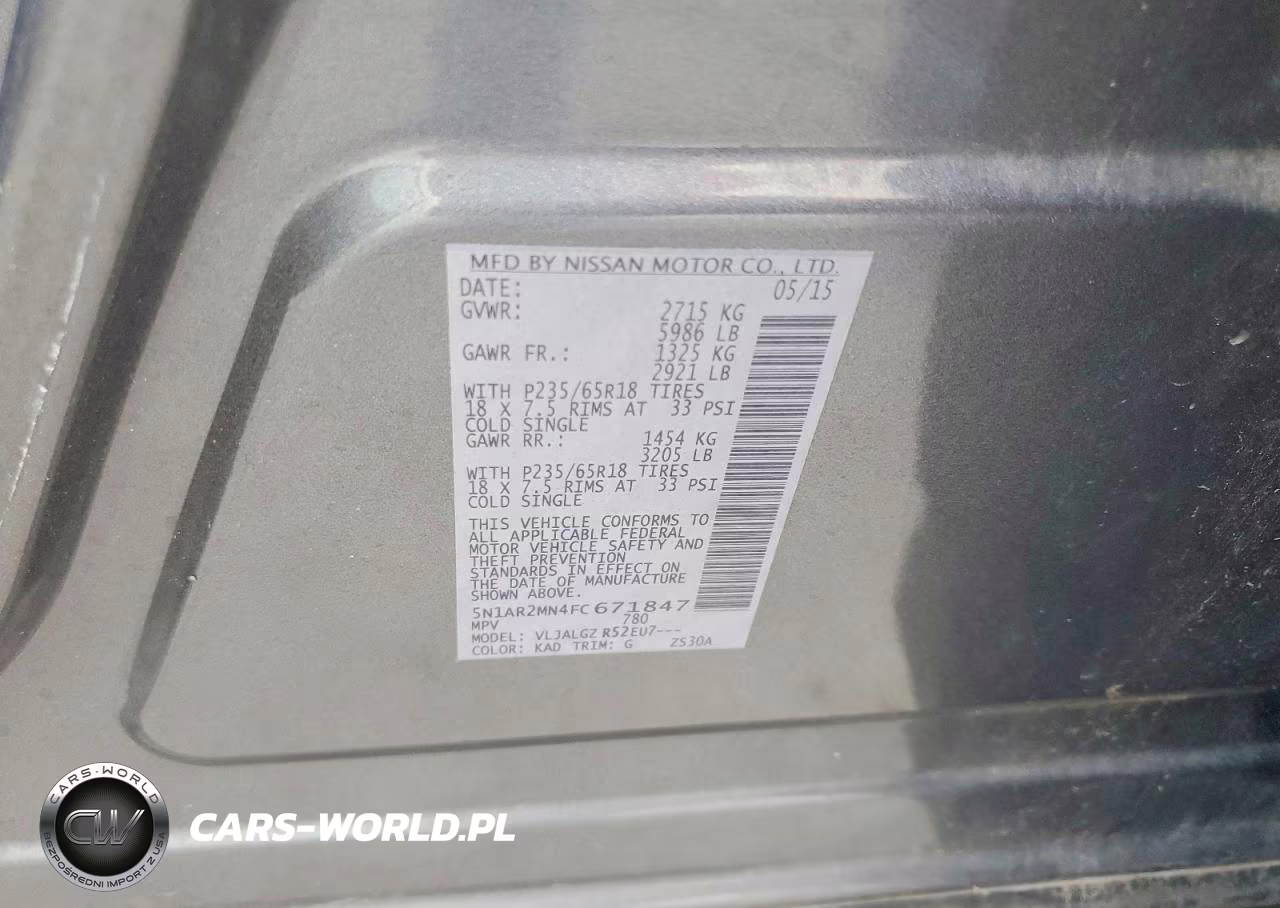 2015 Nissan Pathfinder Sl VIN:5N1AR2MN4FC671847 - 13