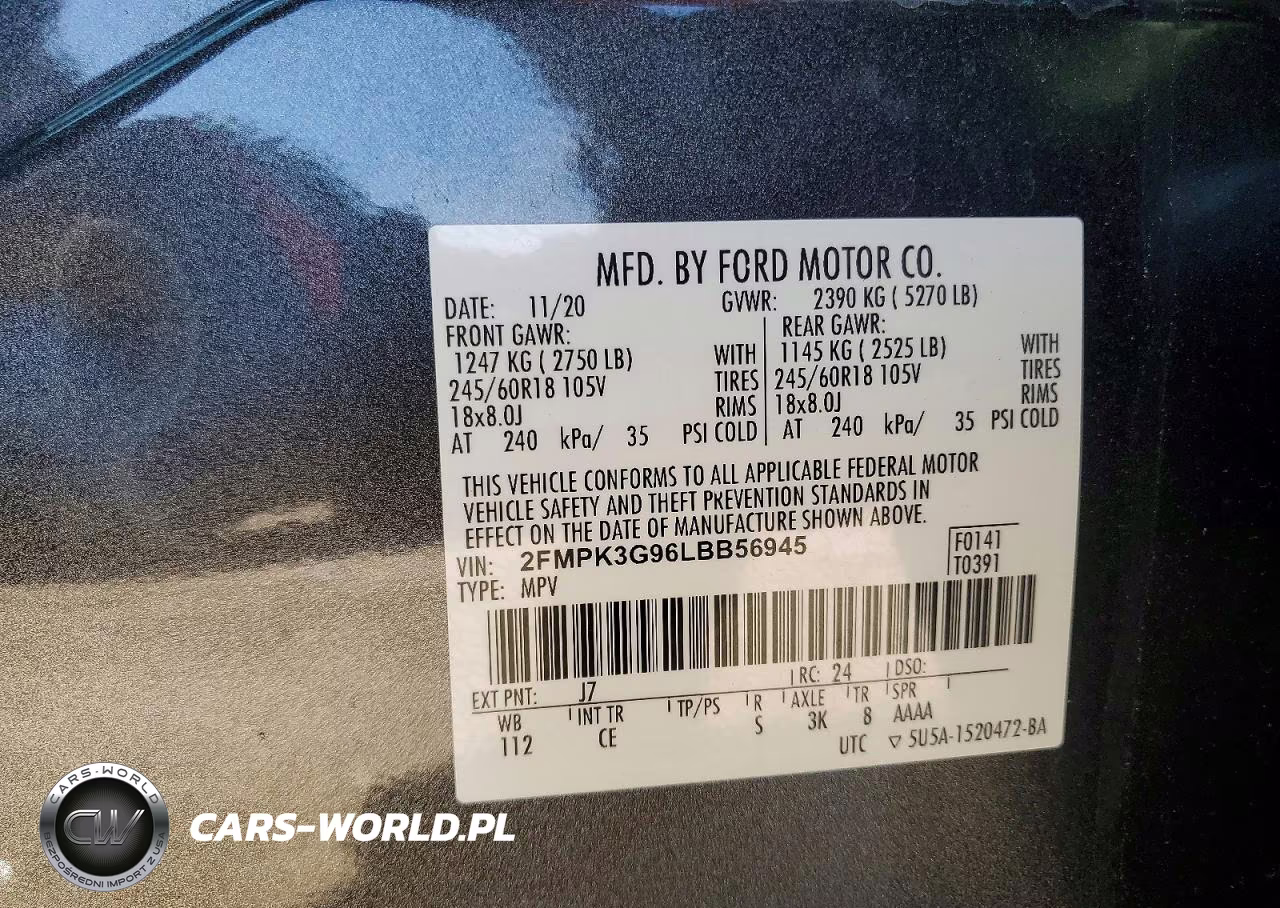 2020 Ford Edge Se VIN:2FMPK3G96LBB56945 - 13