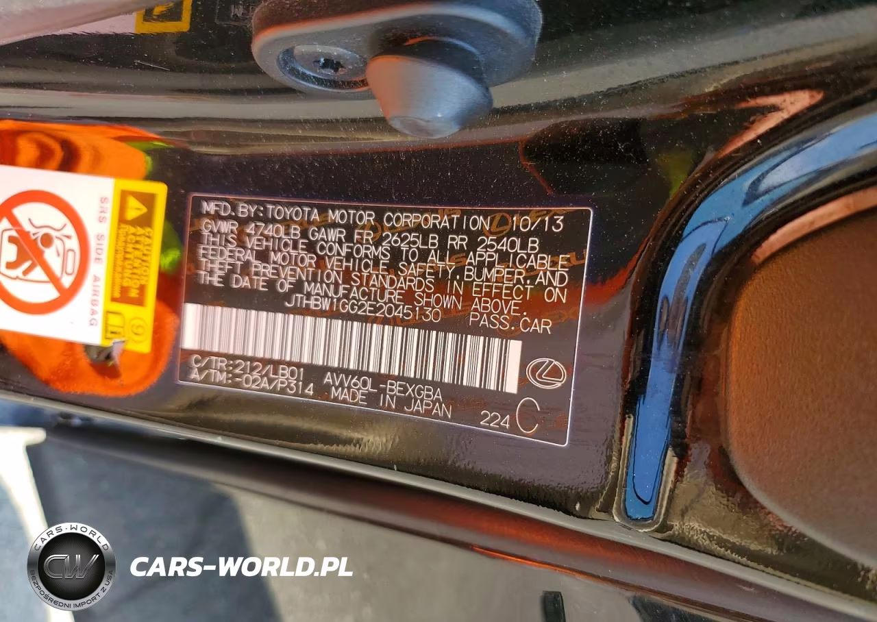 2014 Lexus Es 300H VIN:JTHBW1GG2E2045130 - 12