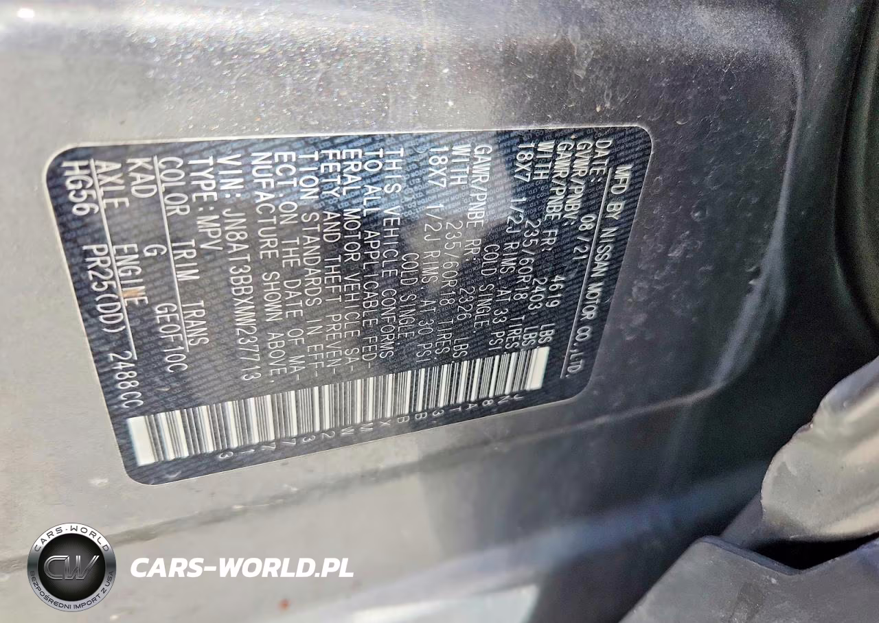 2021 Nissan Rogue Sv VIN:JN8AT3BBXMW237713 - 12