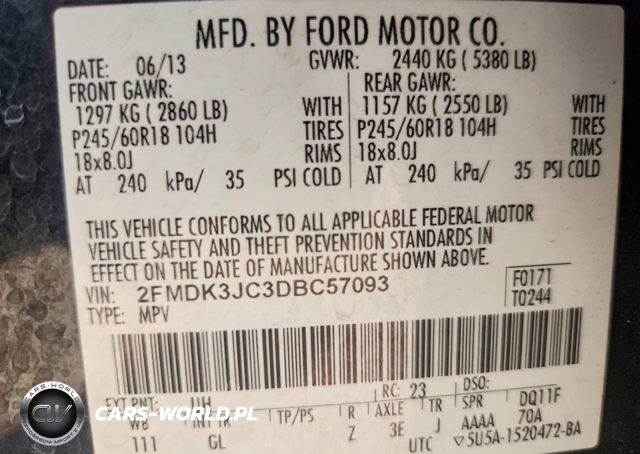 2013 Ford Edge Sel VIN:2FMDK3JC3DBC57093 - 12