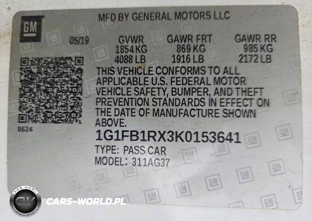 2019 Chevrolet Camaro Ls VIN:1G1FB1RX3K0153641 - 12