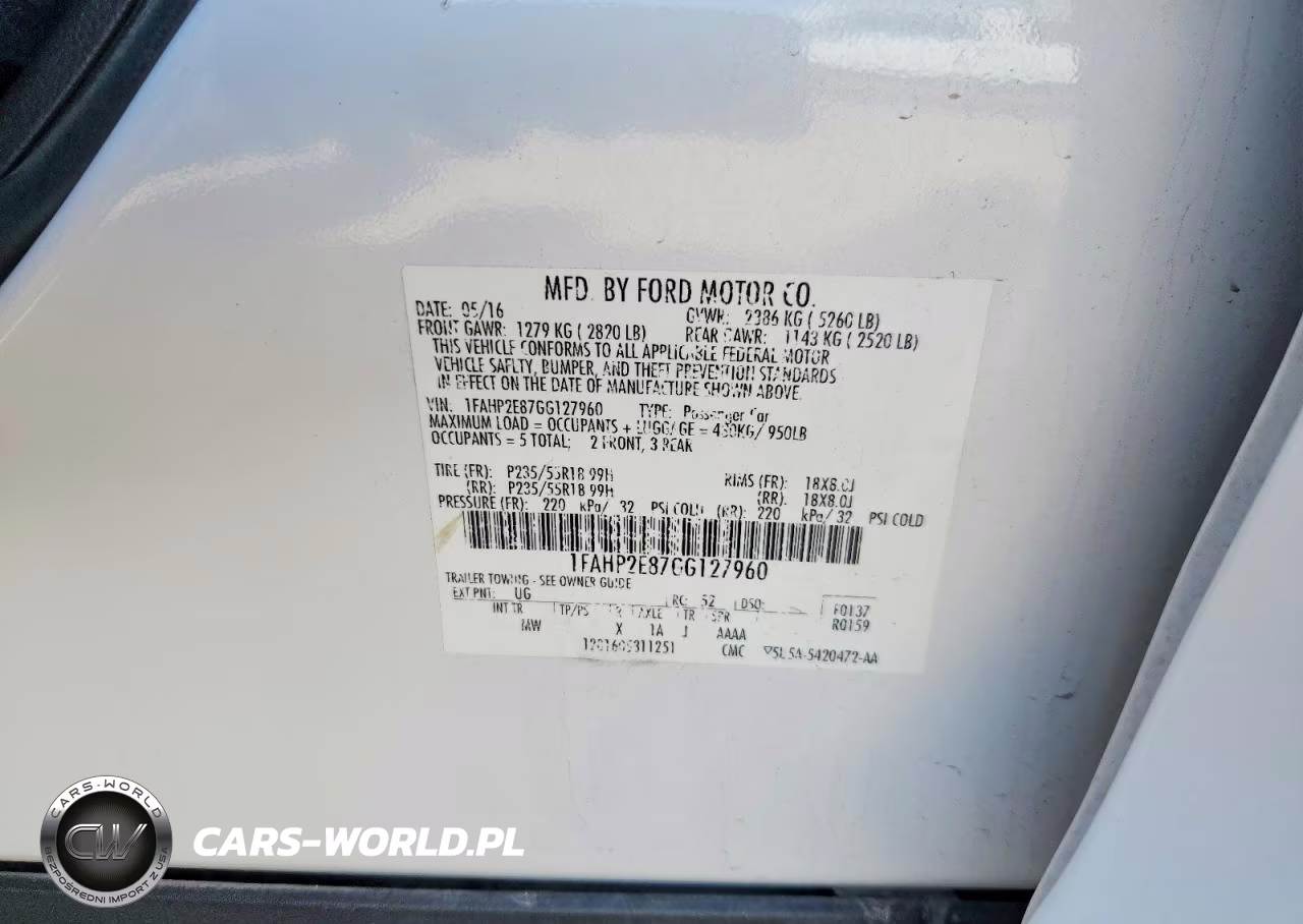 2016 Ford Taurus Sel VIN:1FAHP2E87GG127960 - 12