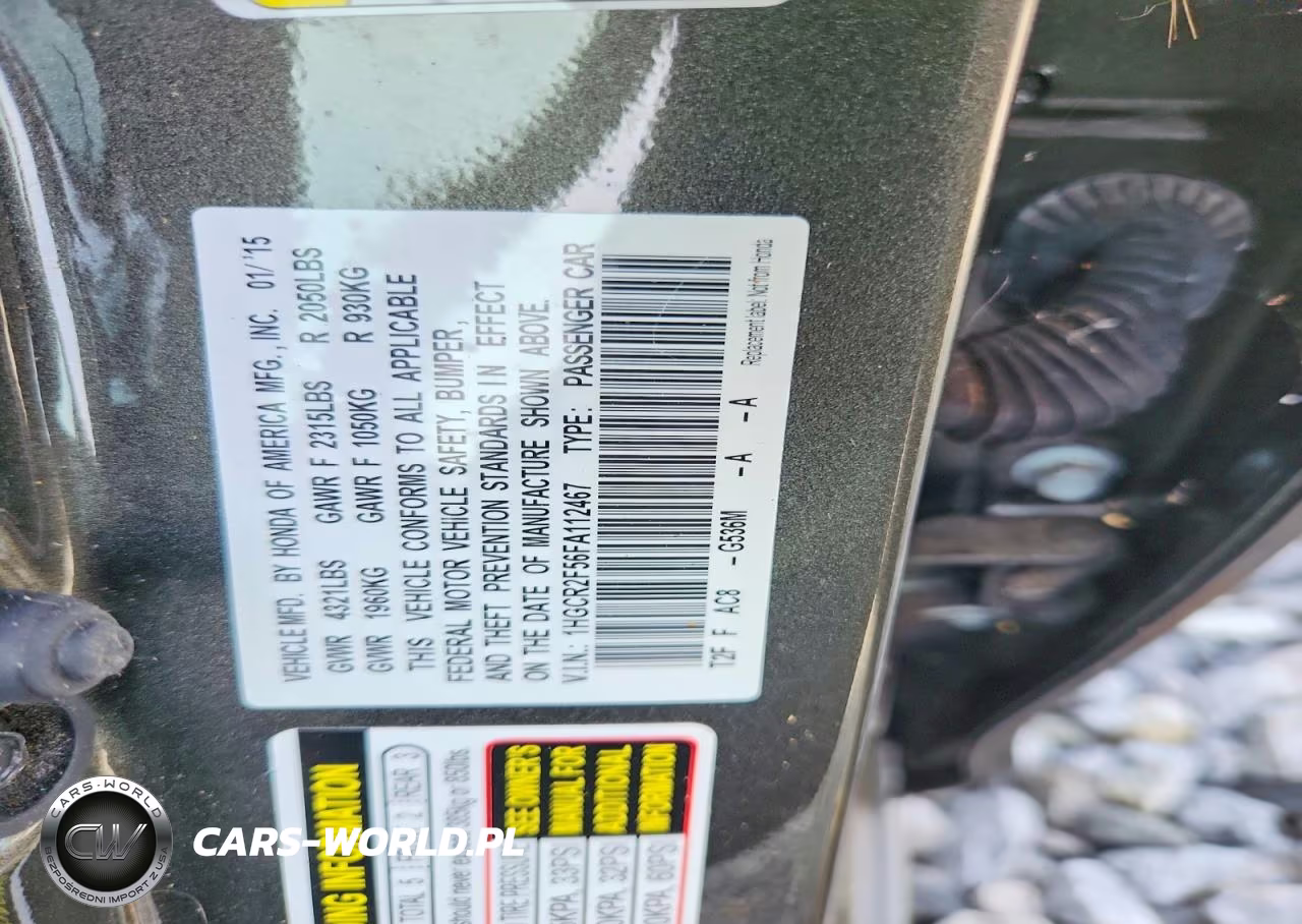 2015 Honda Accord Sport VIN:1HGCR2F56FA112467 - 12