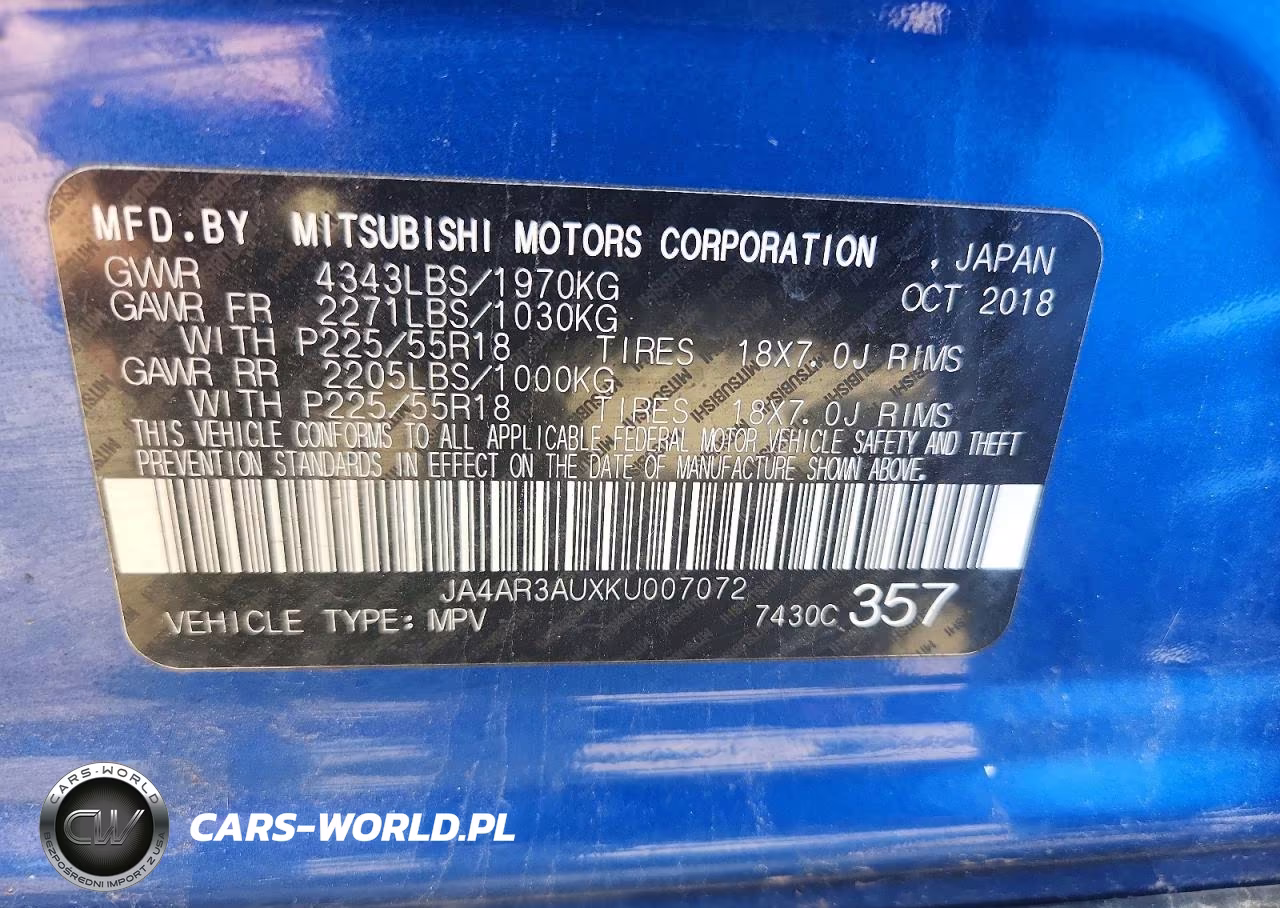 2019 Mitsubishi Outlander Sport Es-Se-Le-Sp VIN:JA4AR3AUXKU007072 - 12