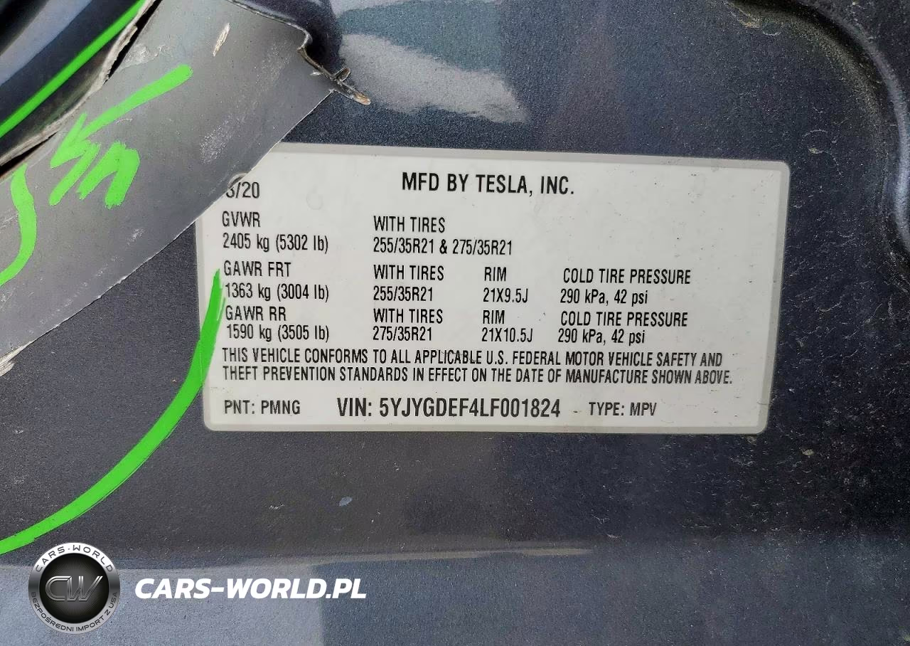 2020 Tesla Model Y VIN:5YJYGDEF4LF001824 - 12
