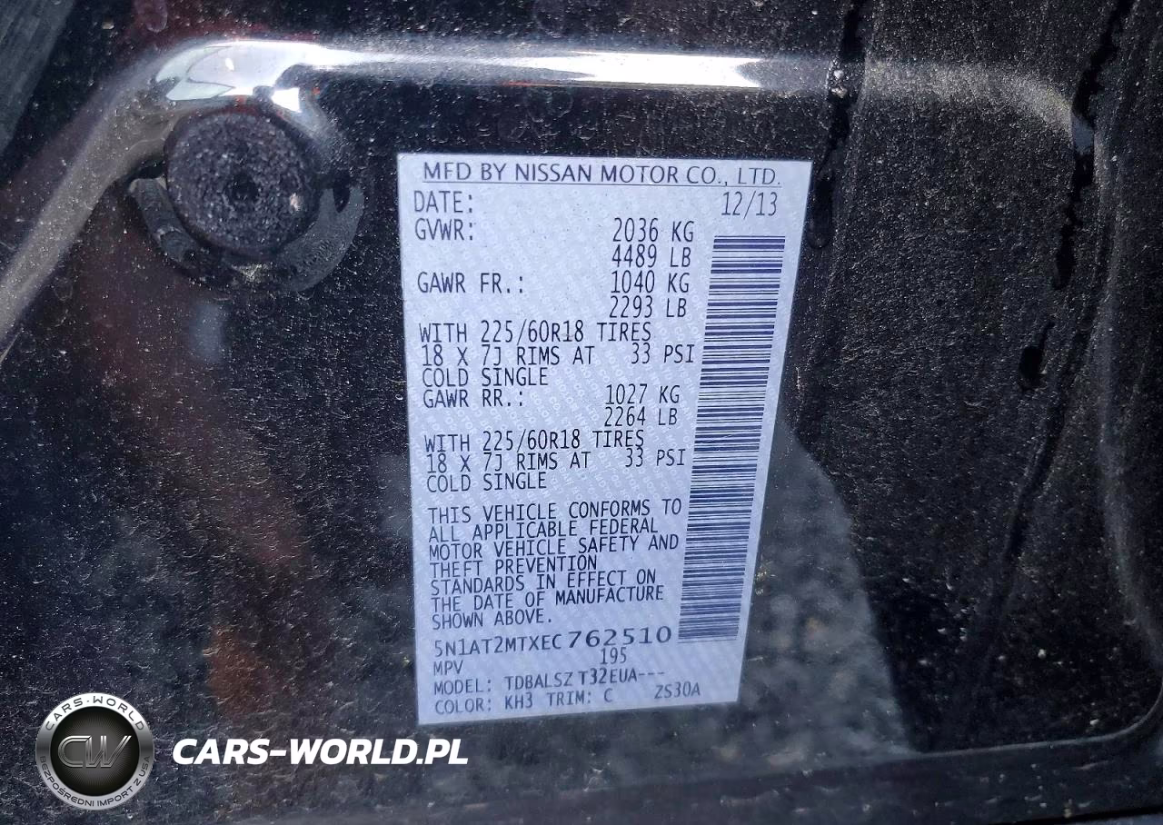 2014 Nissan Rogue Sl VIN:5N1AT2MTXEC762510 - 13