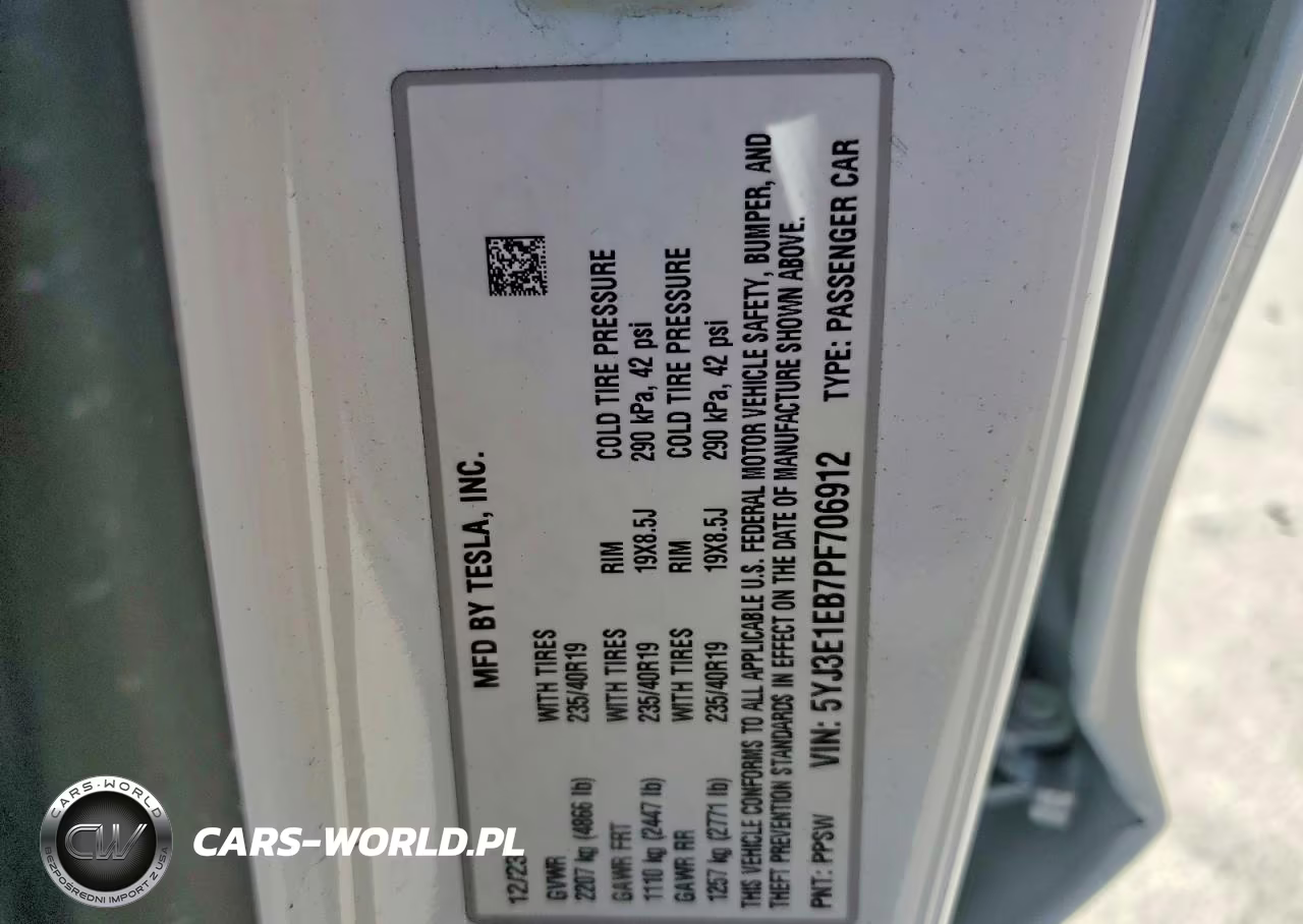 2023 Tesla Model 3 VIN:5YJ3E1EB7PF706912 - 12