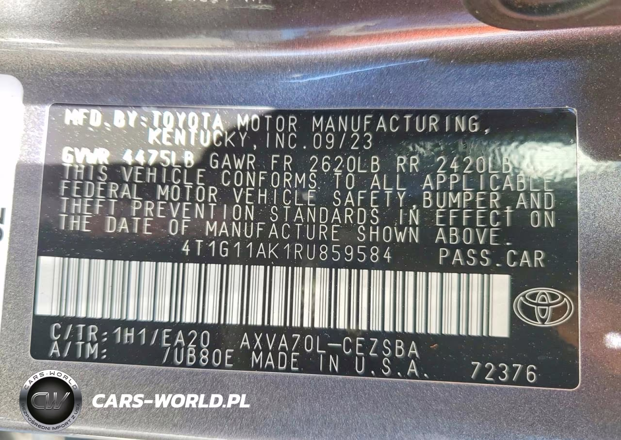 2024 Toyota Camry Se VIN:4T1G11AK1RU859584 - 12
