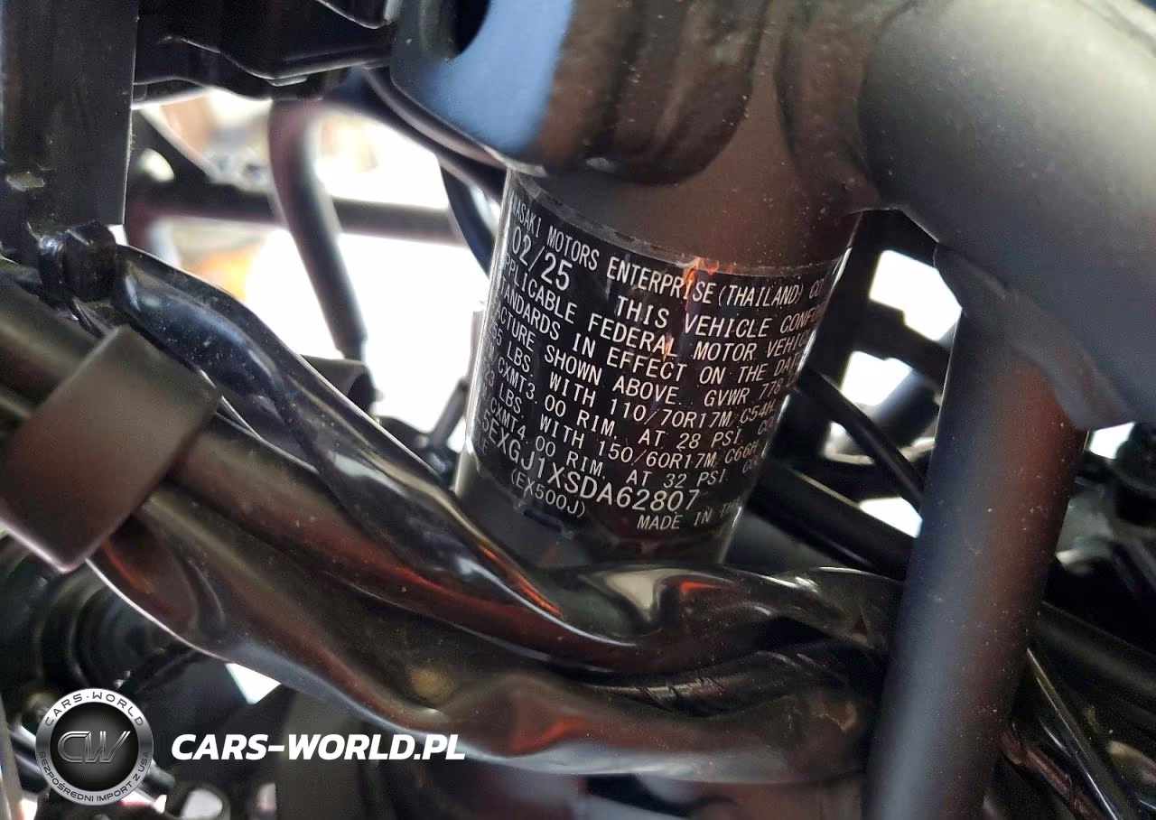 2025 Kawasaki Ex500 A-B VIN:ML5EXGJ1XSDA62807 - 9