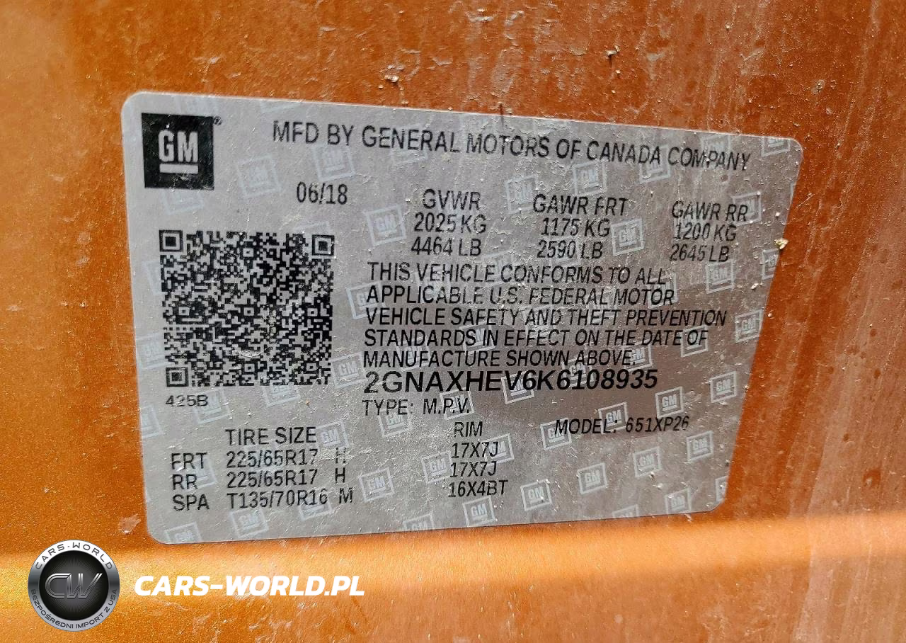 2019 Chevrolet Equinox Ls VIN:2GNAXHEV6K6108935 - 13