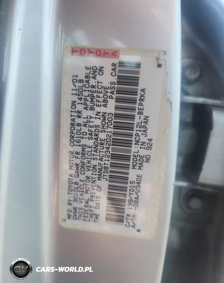 2002 Toyota Echo Base VIN:JTDBT123420217003 - 12