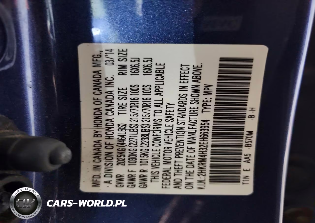 2014 Honda Cr-V Lx VIN:2HKRM4H32EH663954 - 13