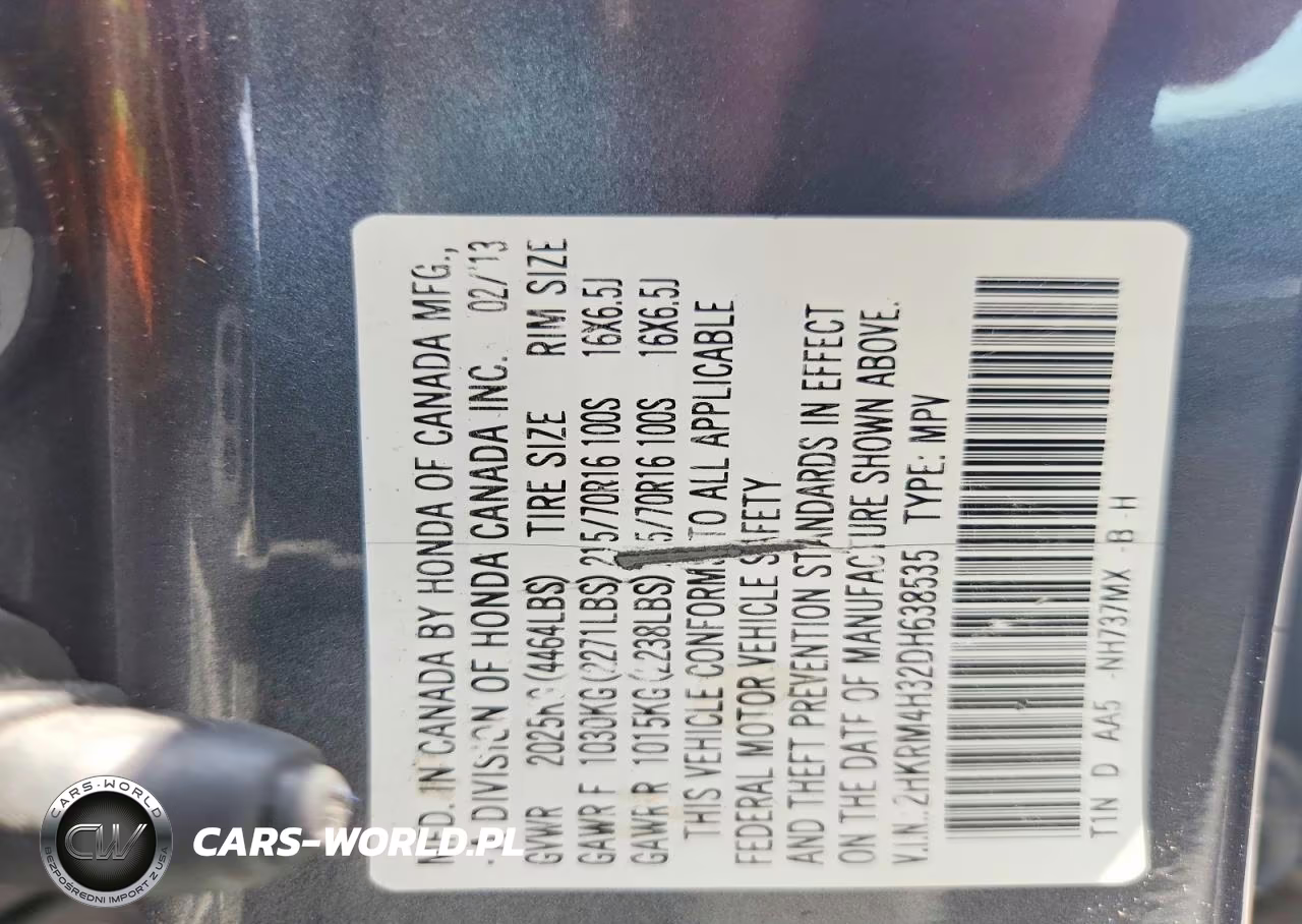 2013 Honda Cr-V Lx VIN:2HKRM4H32DH638535 - 13
