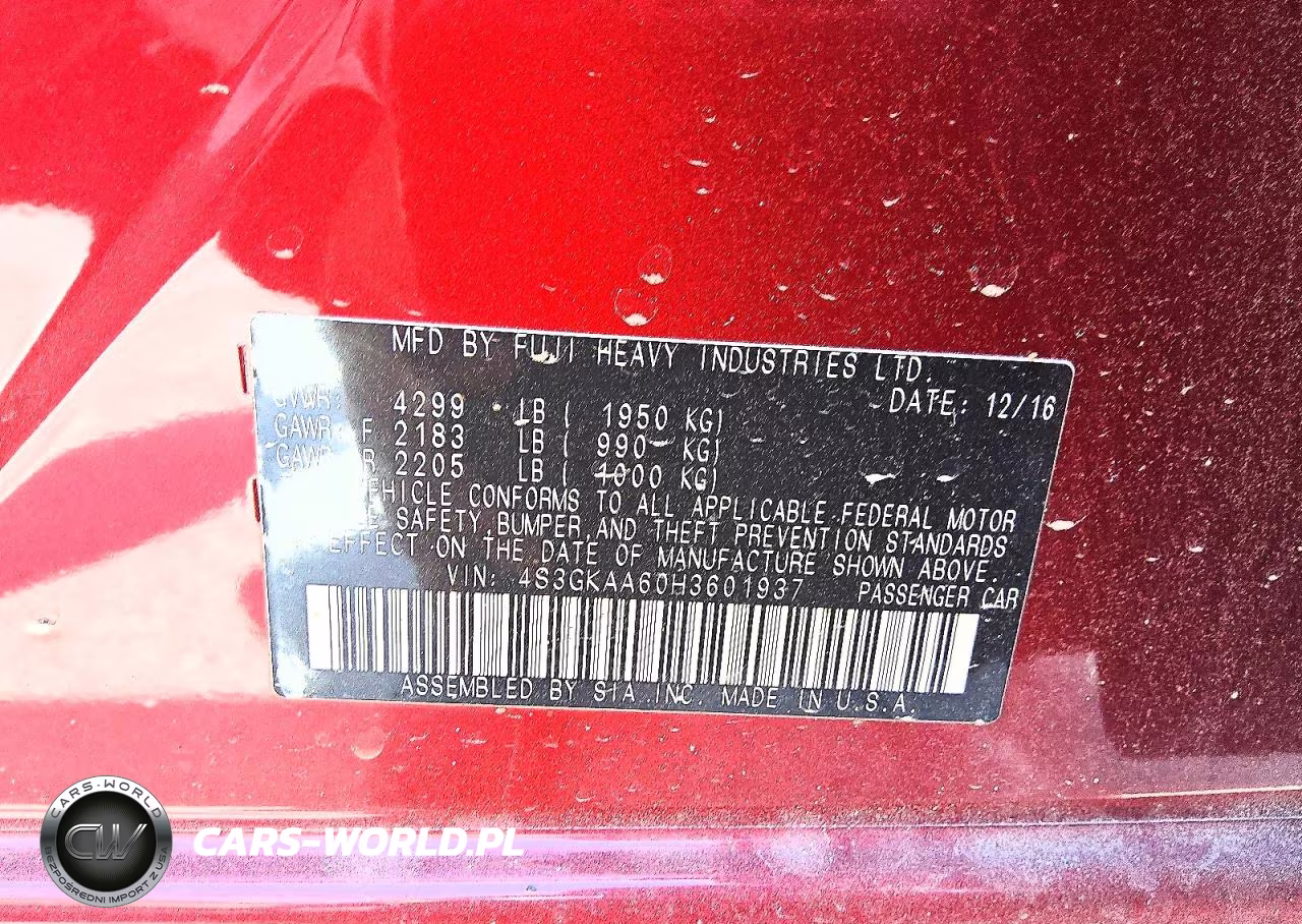2017 Subaru Impreza VIN:4S3GKAA60H3601937 - 12