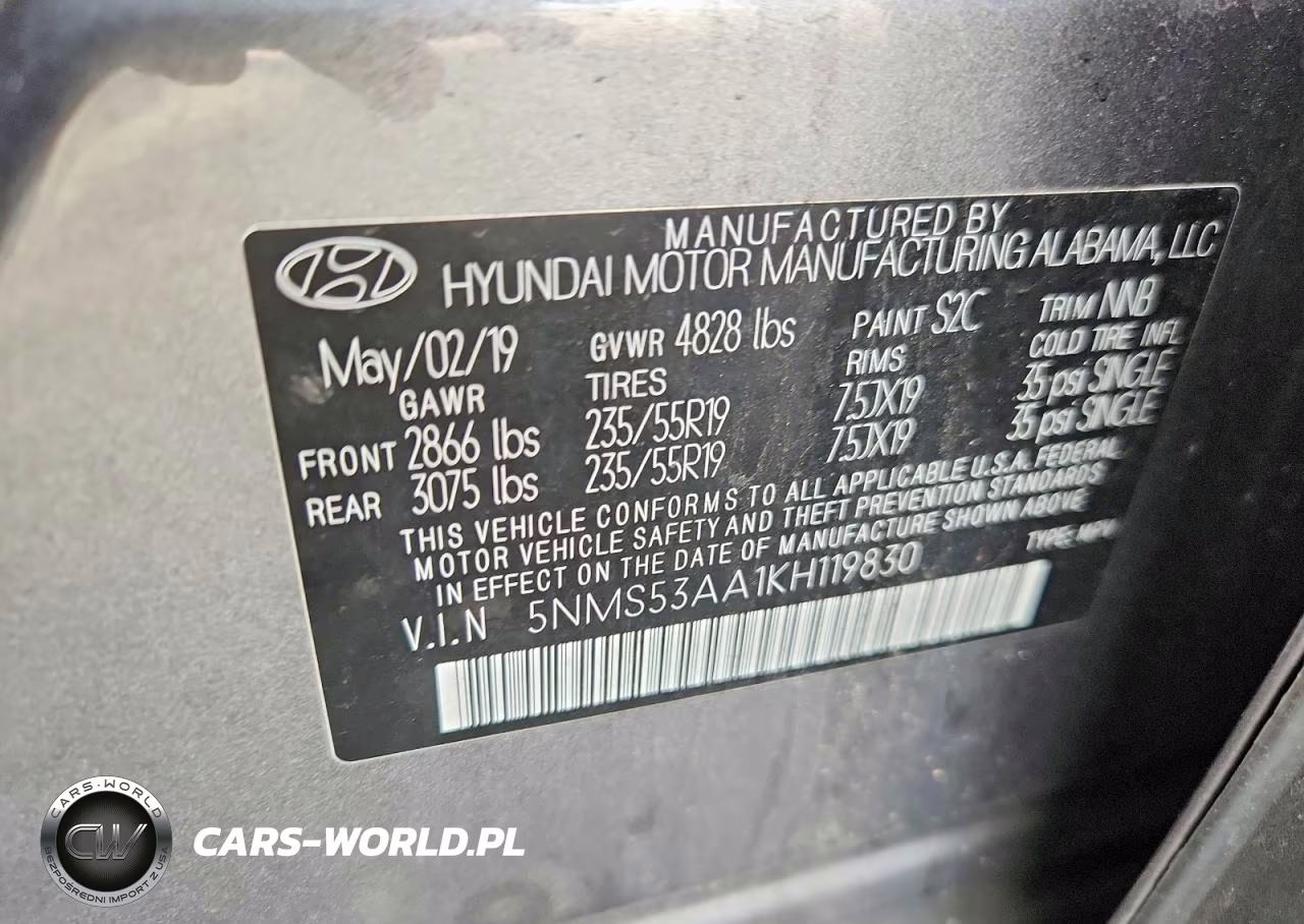 2019 Hyundai Santa Fe Ultimate 2.0T VIN:5NMS53AA1KH119830 - 12