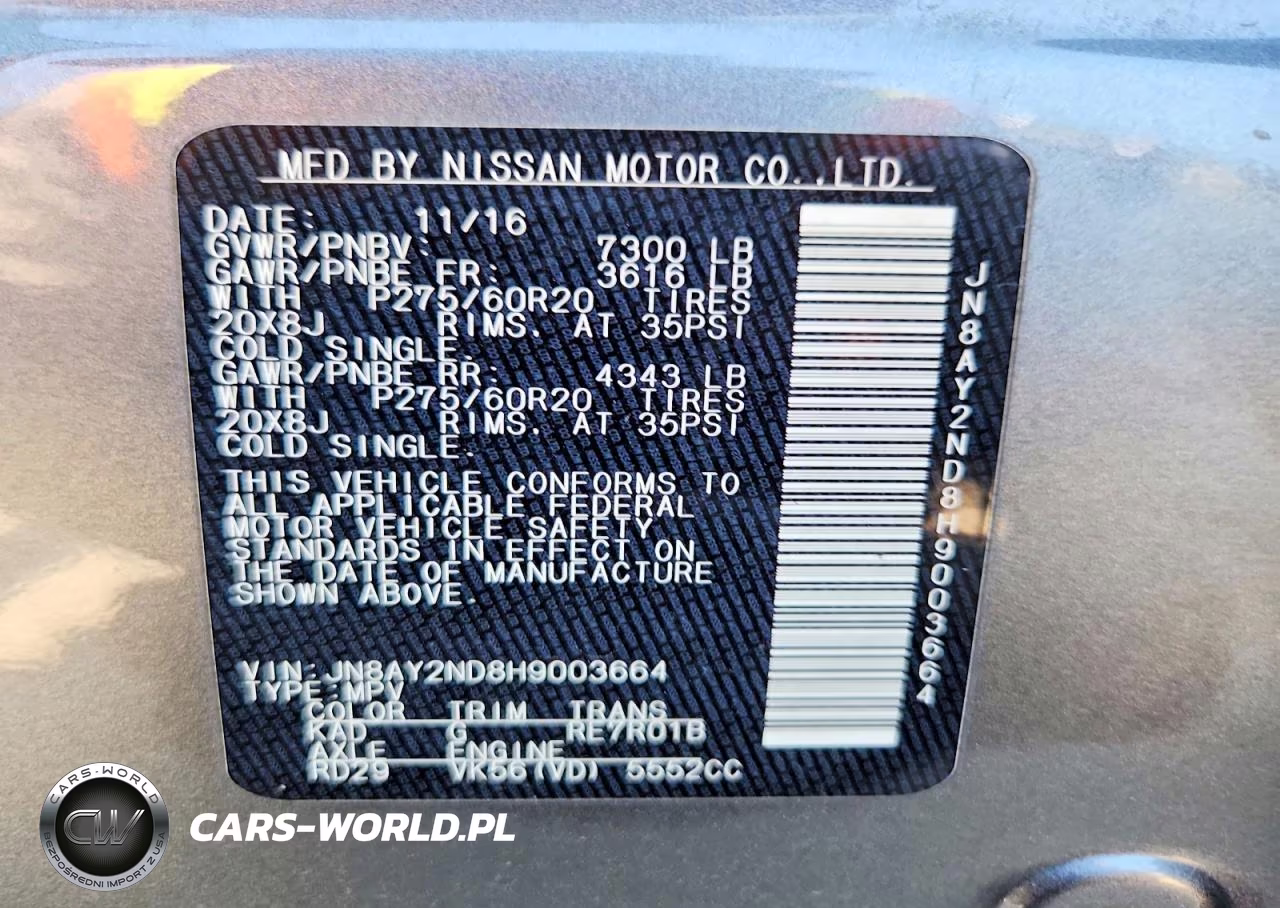 2017 Nissan Armada Sl VIN:JN8AY2ND8H9003664 - 13