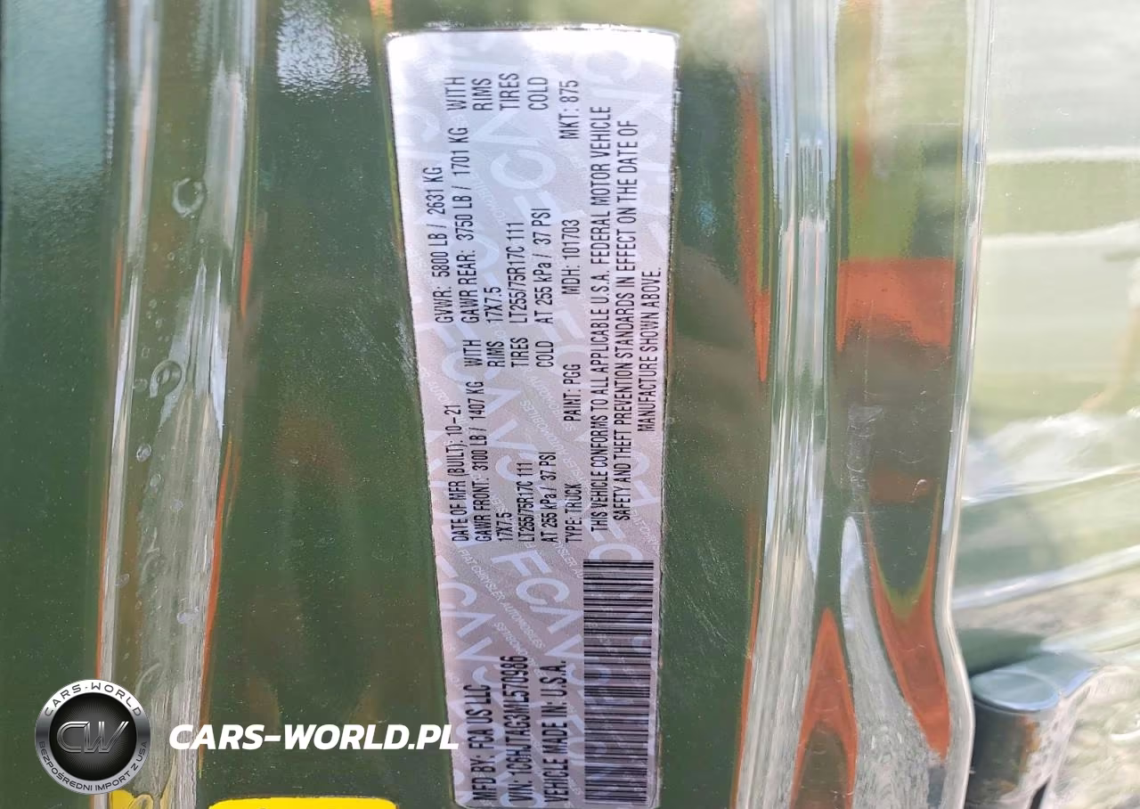 2021 Jeep Gladiator Sport VIN:1C6HJTAG3ML570986 - 12