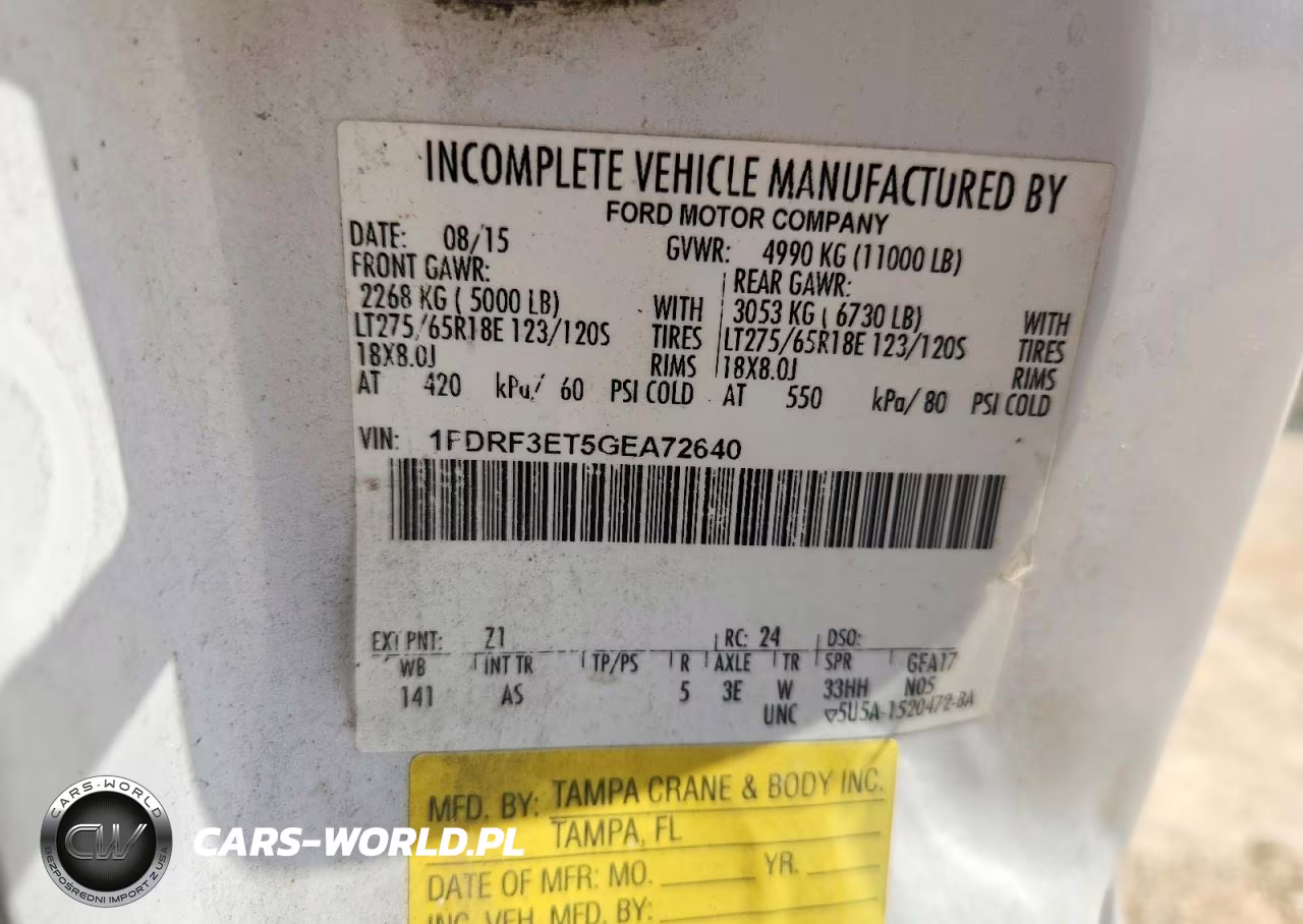 2016 Ford F350 Super Duty VIN:1FDRF3ET5GEA72640 - 12