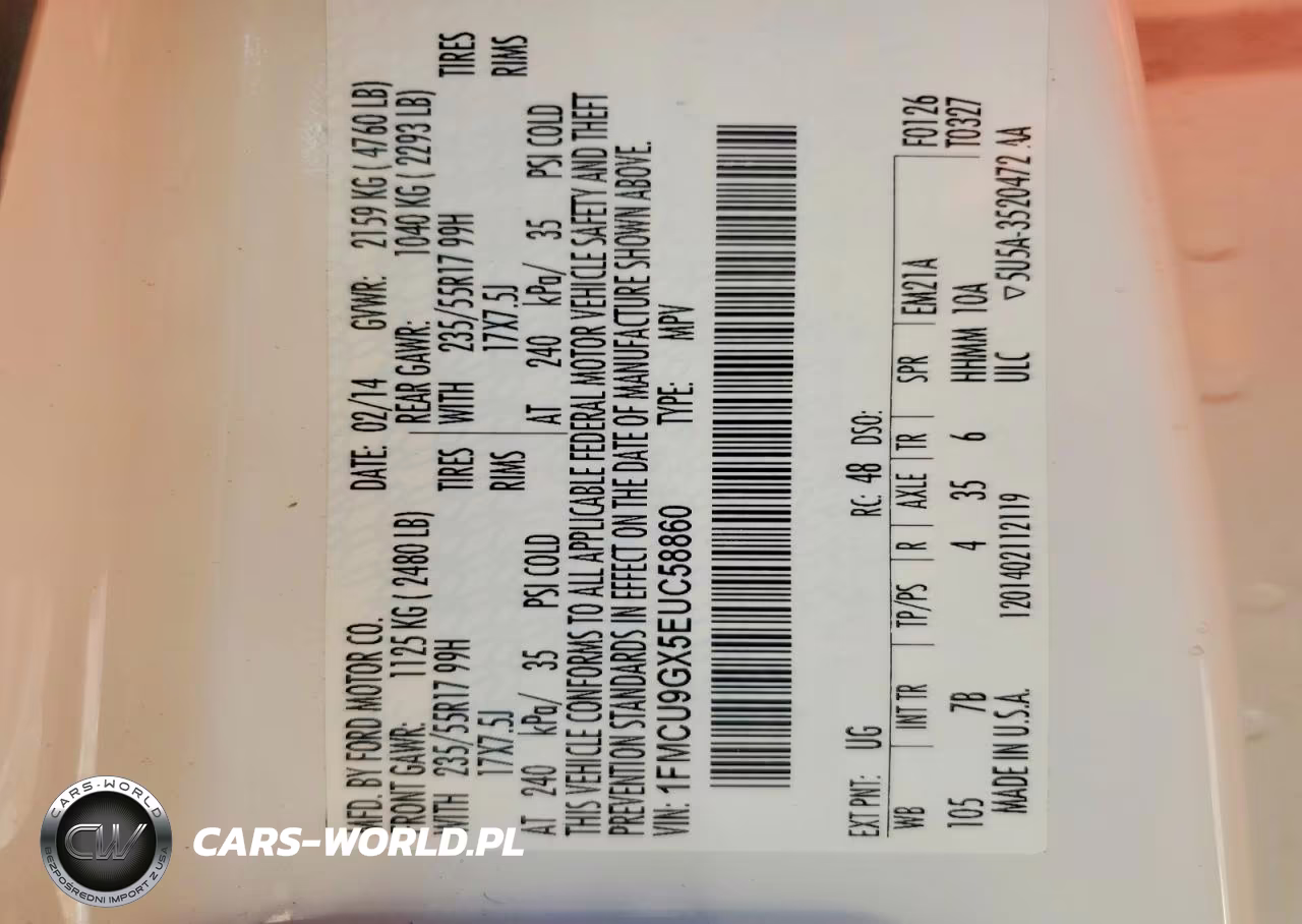 2014 Ford Escape Se VIN:1FMCU9GX5EUC58860 - 12