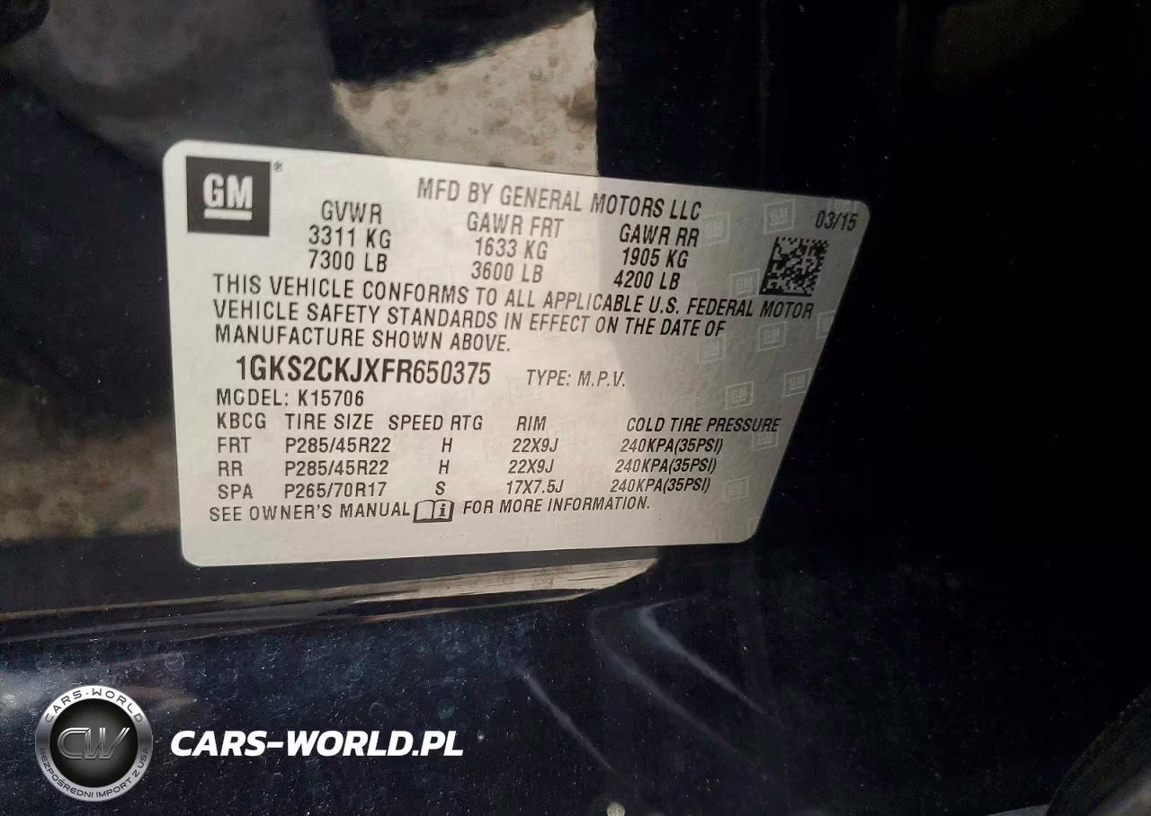 2015 GMC Yukon Denali VIN:1GKS2CKJXFR650375 - 14