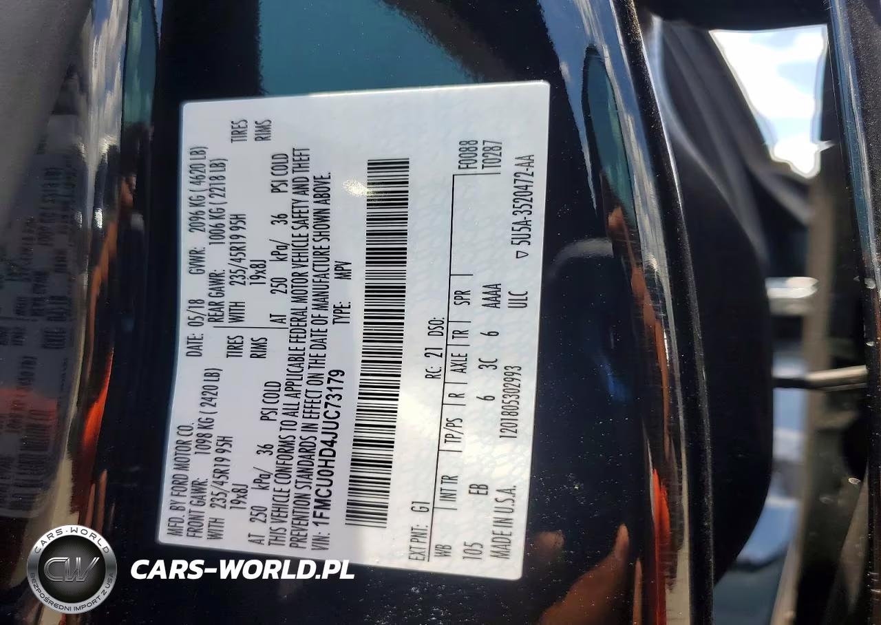 2018 Ford Escape Sel VIN:1FMCU0HD4JUC73179 - 13