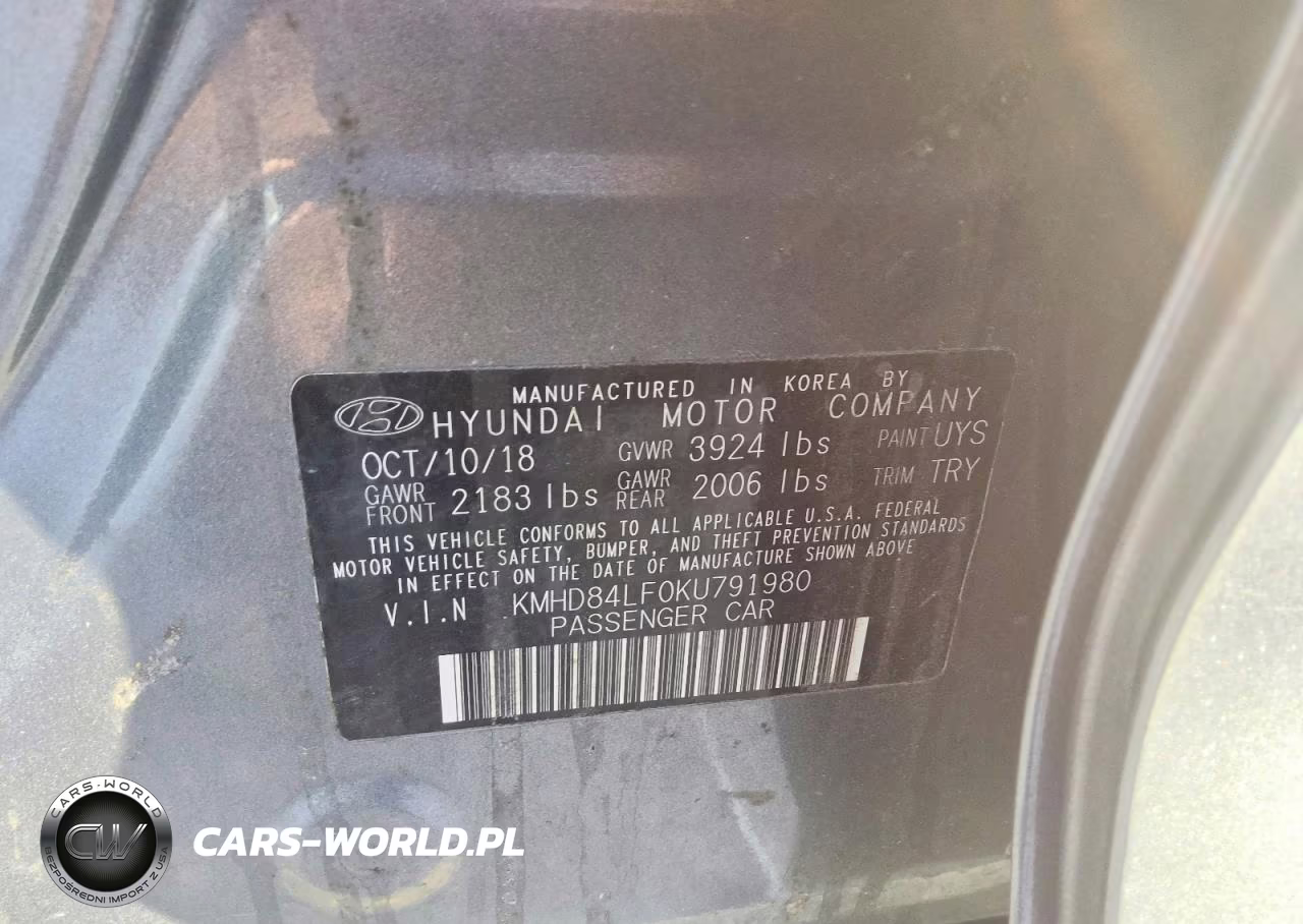 2019 Hyundai Elantra Sel VIN:KMHD84LF0KU791980 - 12