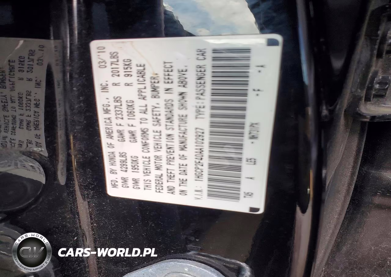 2010 Honda Accord Lxp VIN:1HGCP2F40AA102927 - 12
