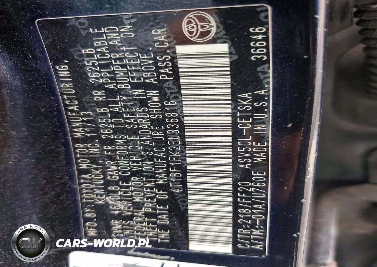 2014 Toyota Camry Se VIN:4T1BF1FK2EU336816 - 12
