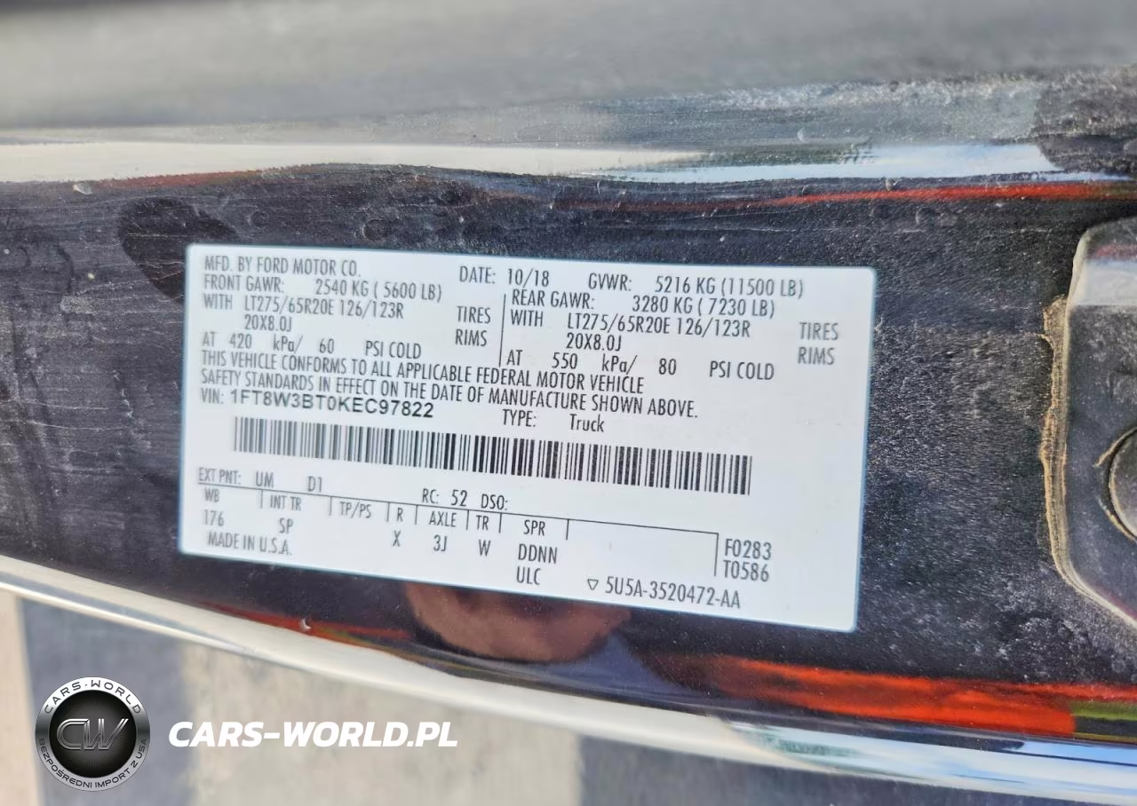 2019 Ford F350 Super Duty VIN:1FT8W3BT0KEC97822 - 13