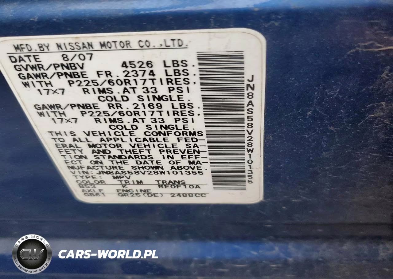 2008 Nissan Rogue S VIN:JN8AS58V28W101355 - 13