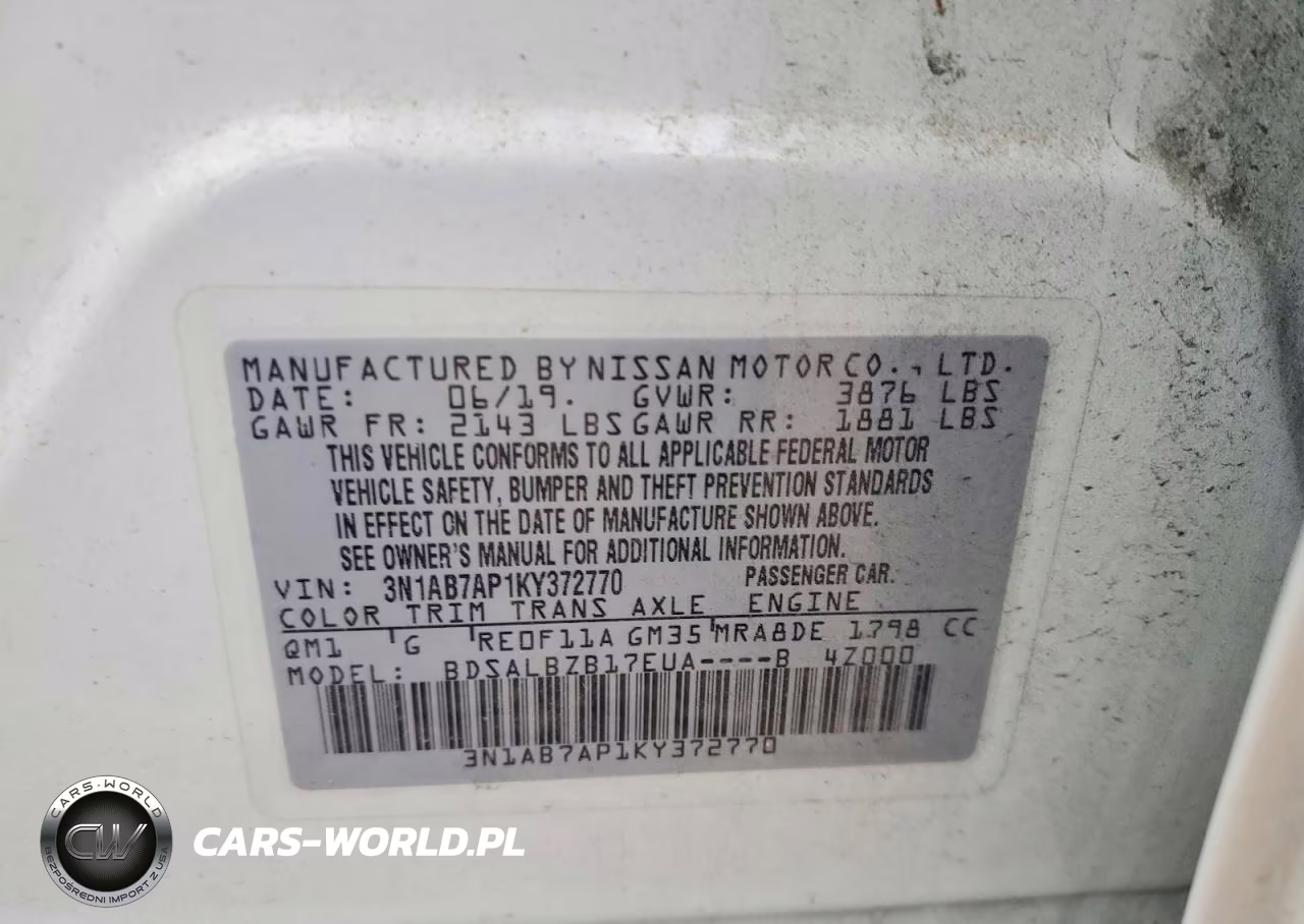 2019 Nissan Sentra S VIN:3N1AB7AP1KY372770 - 12