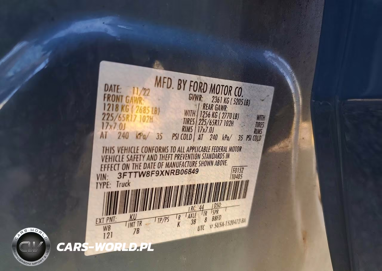 2022 Ford Maverick Xl VIN:3FTTW8F9XNRB06849 - 12