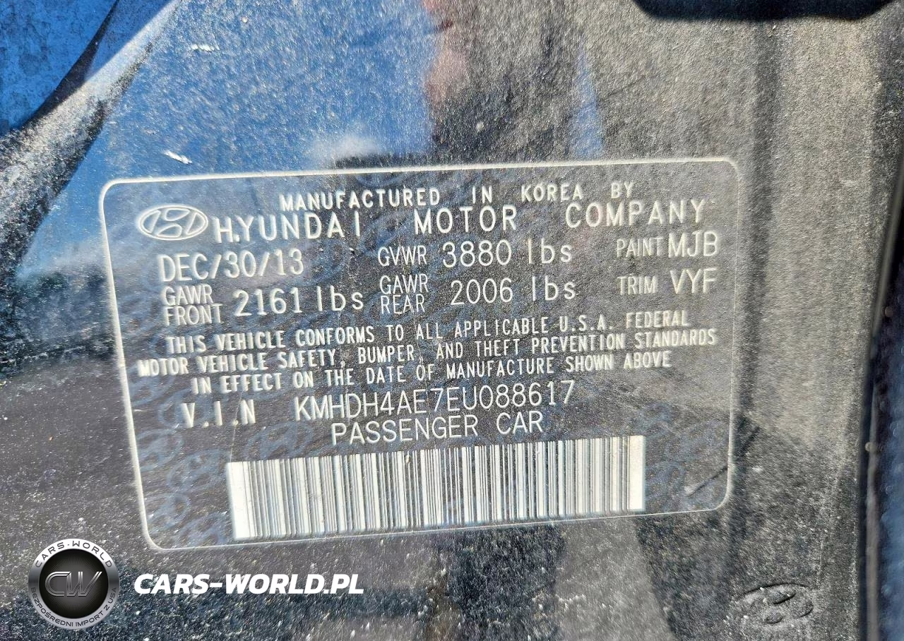 2014 Hyundai Elantra Se VIN:KMHDH4AE7EU088617 - 12