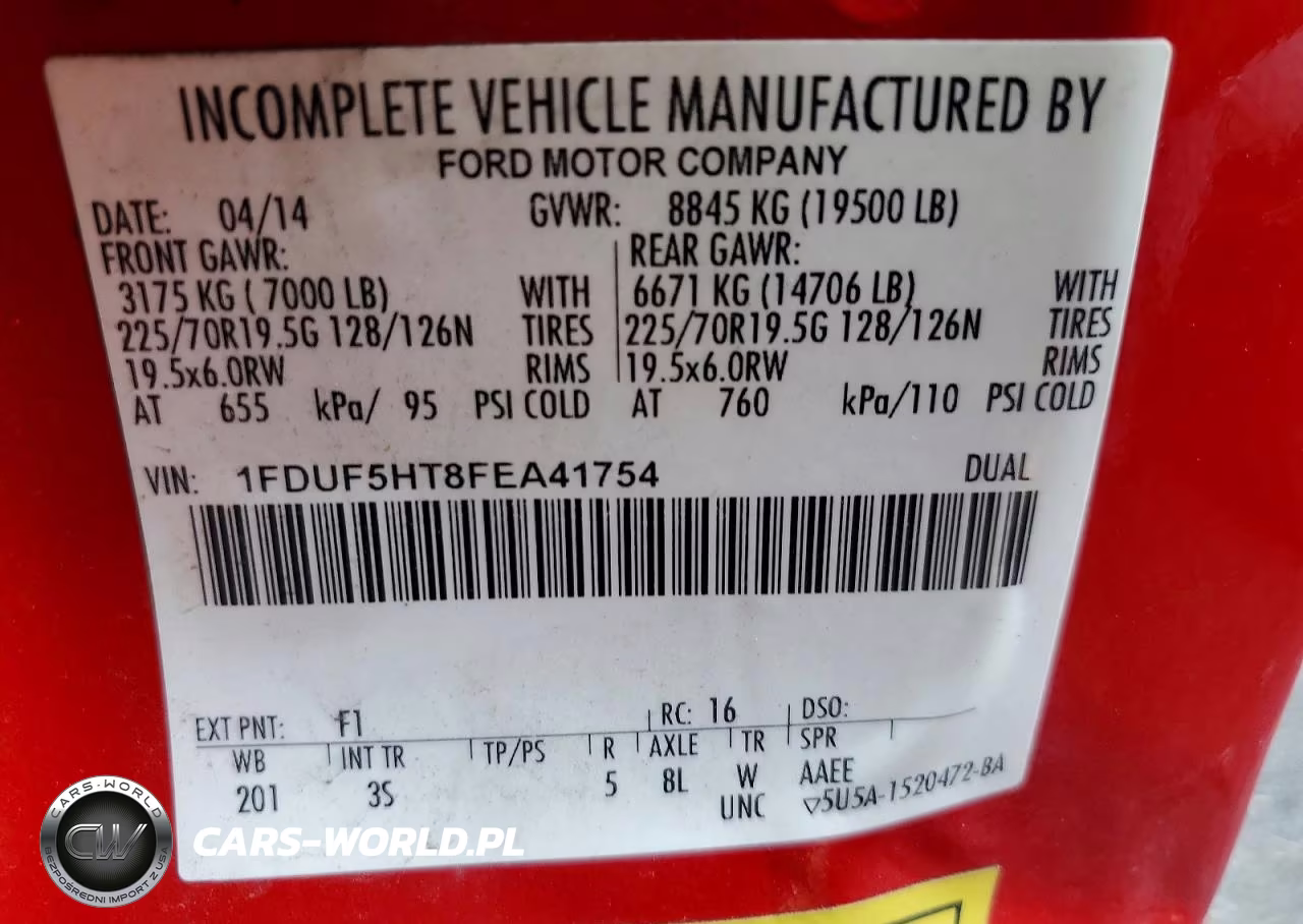 2015 Ford F550 Super Duty VIN:1FDUF5HT8FEA41754 - 11