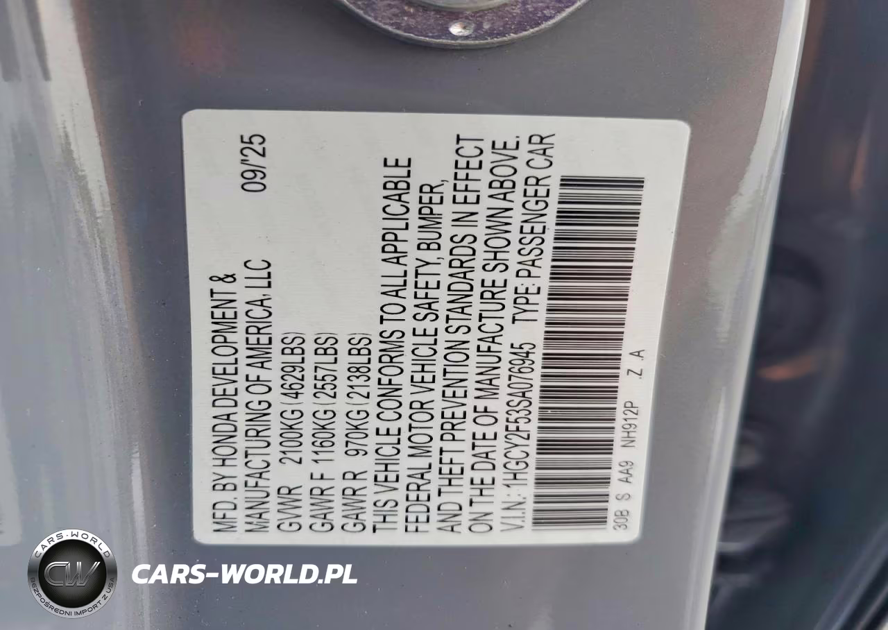 2025 Honda Accord Hybrid Sport VIN:1HGCY2F53SA076945 - 13