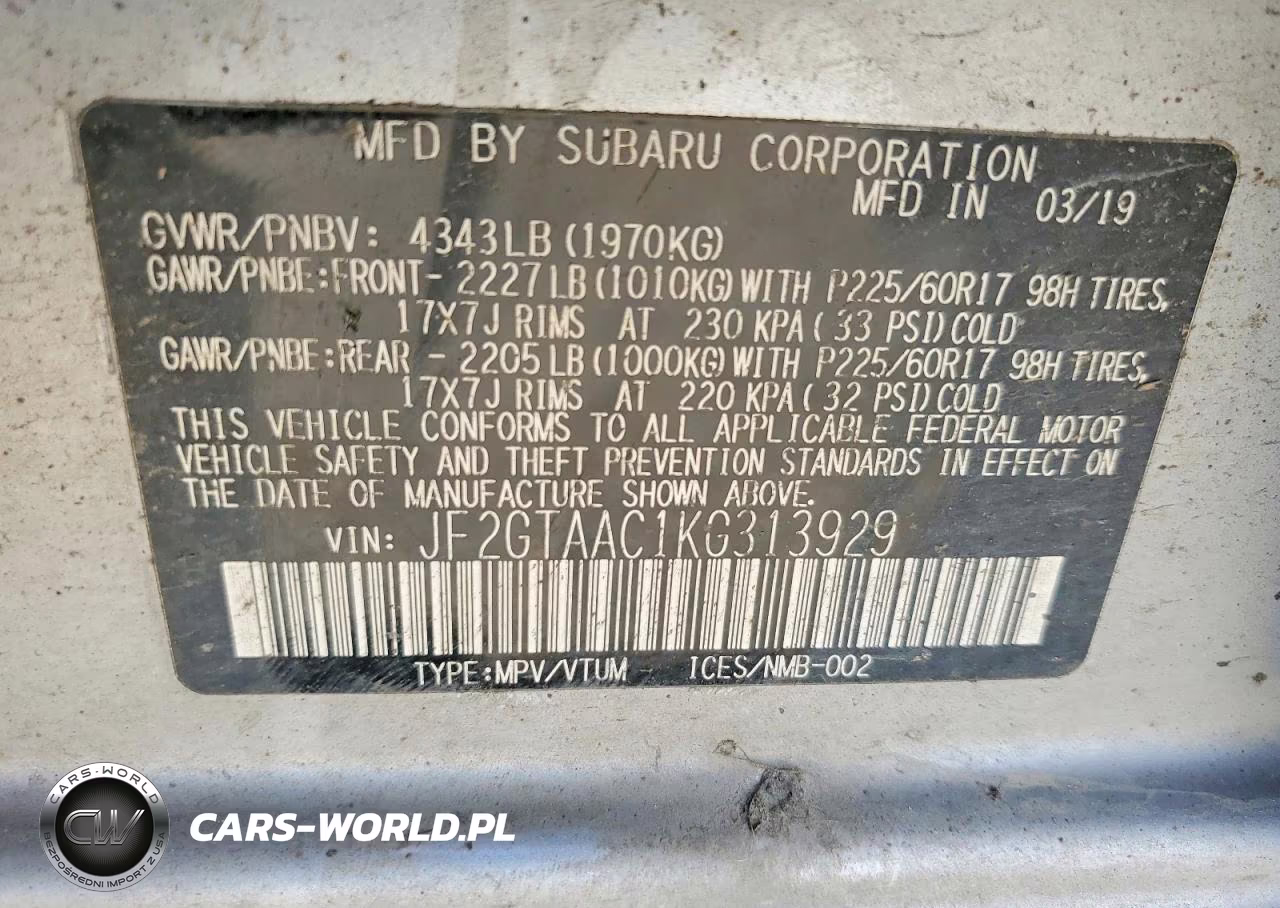 2019 Subaru Crosstrek VIN:JF2GTAAC1KG313929 - 13