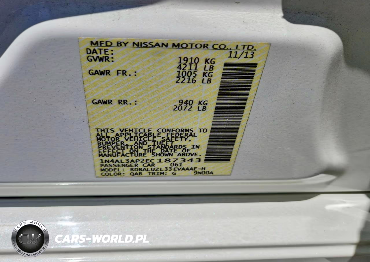 2014 Nissan Altima 2.5 Sv VIN:1N4AL3AP2EC187343 - 12