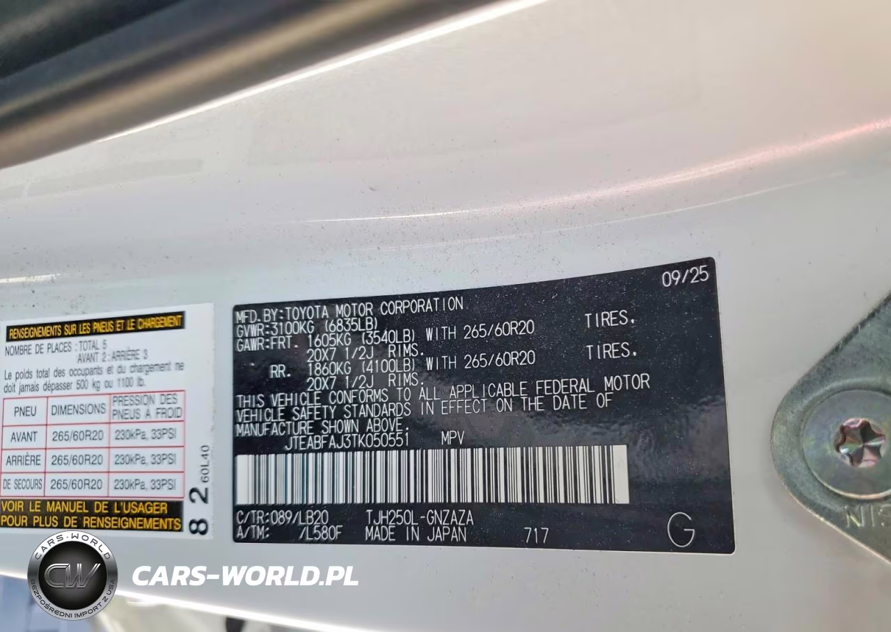 2026 Toyota Land Cruiser Base VIN:JTEABFAJ3TK050551 - 13