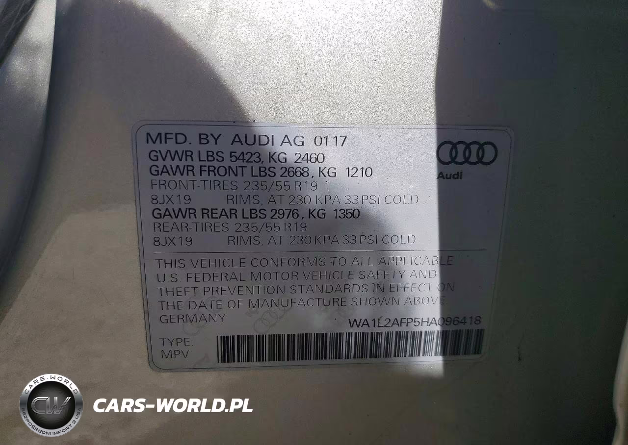2017 Audi Q5 Premium Plus VIN:WA1L2AFP5HA096418 - 13