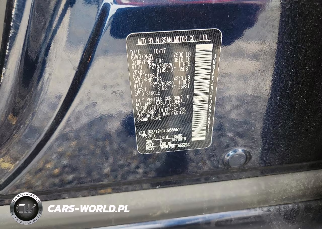 2018 Nissan Armada Sl VIN:JN8AY2NC7J9555511 - 13