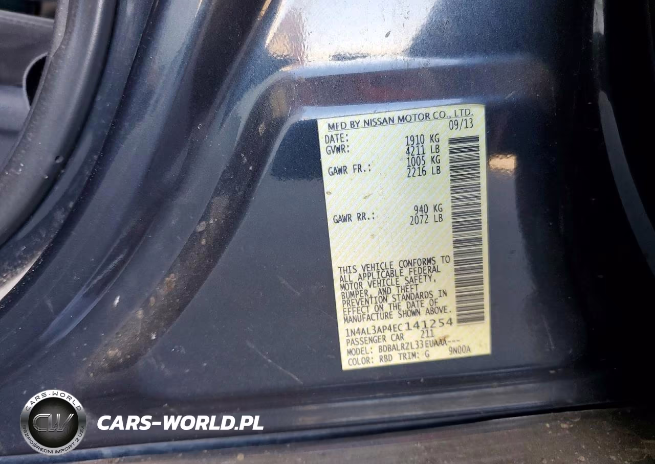 2014 Nissan Altima 2.5 S VIN:1N4AL3AP4EC141254 - 13