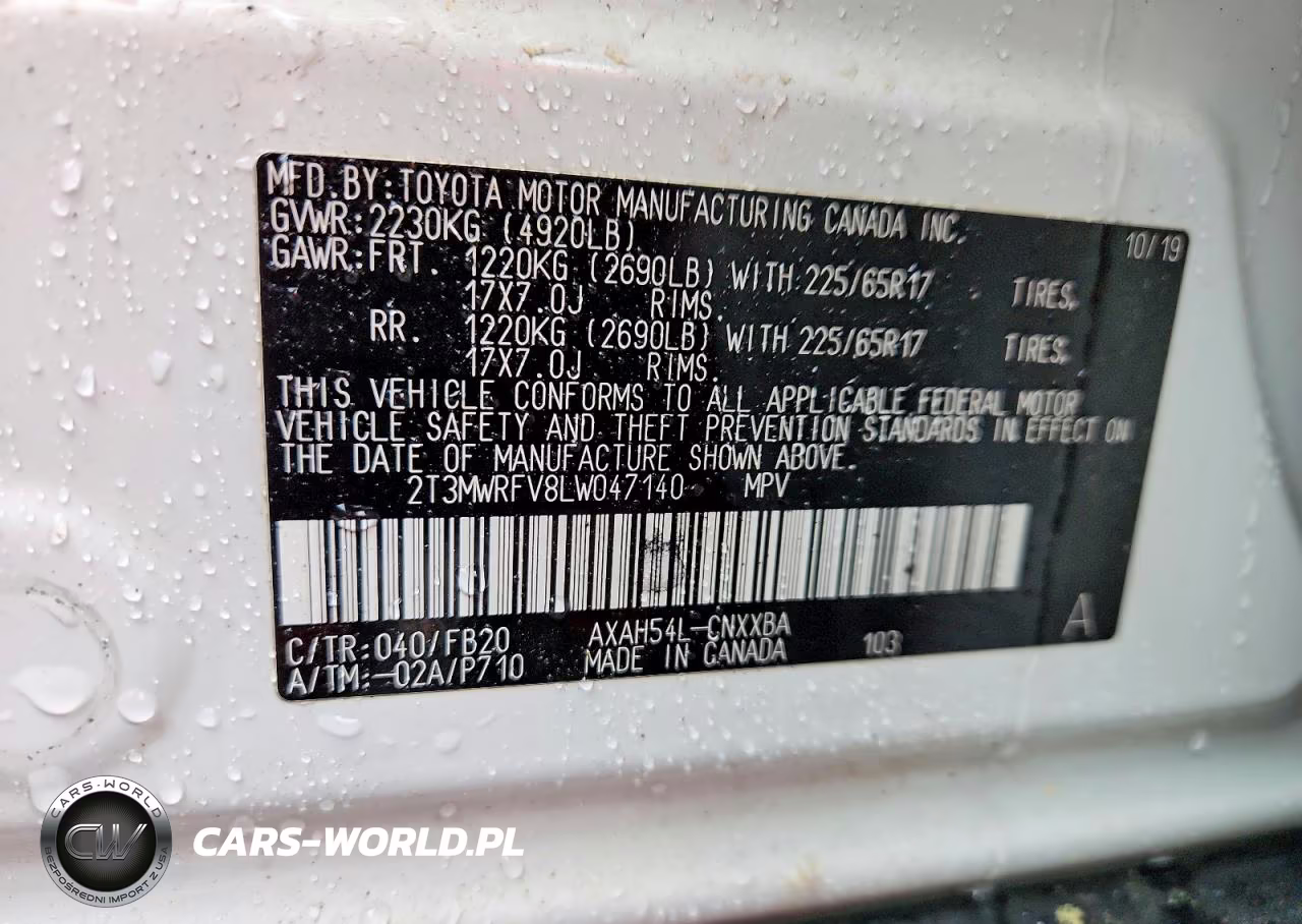 2020 Toyota Rav4 Le VIN:2T3MWRFV8LW047140 - 13