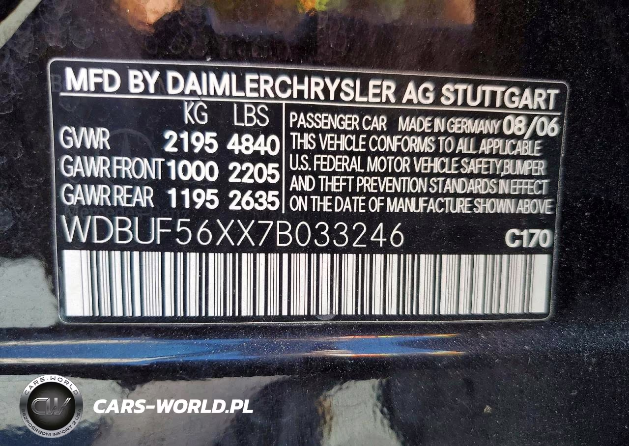 2007 Mercedes-Benz E 350 VIN:WDBUF56XX7B033246 - 12