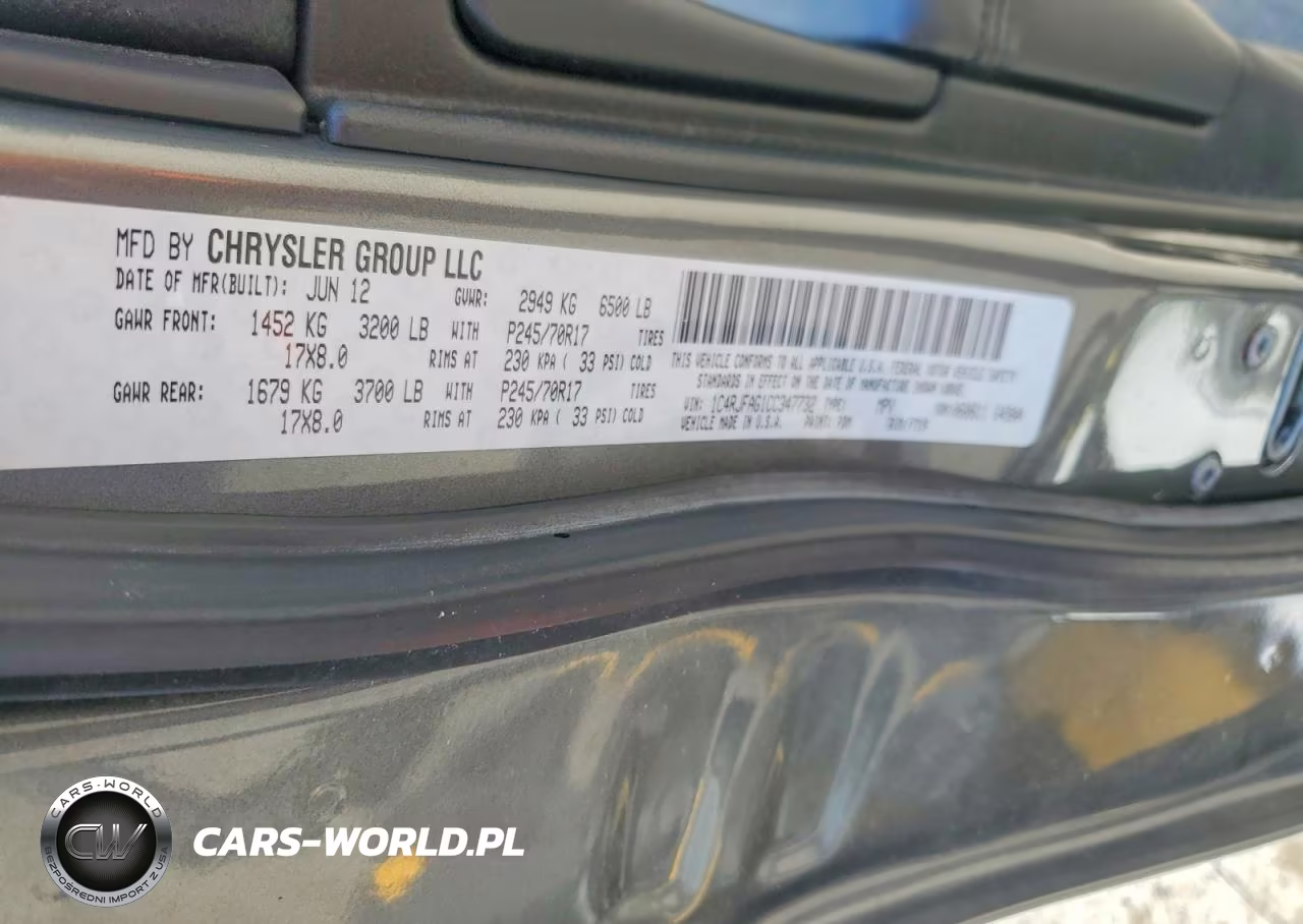 2012 Jeep Grand Cherokee Laredo VIN:1C4RJFAG1CC347732 - 13