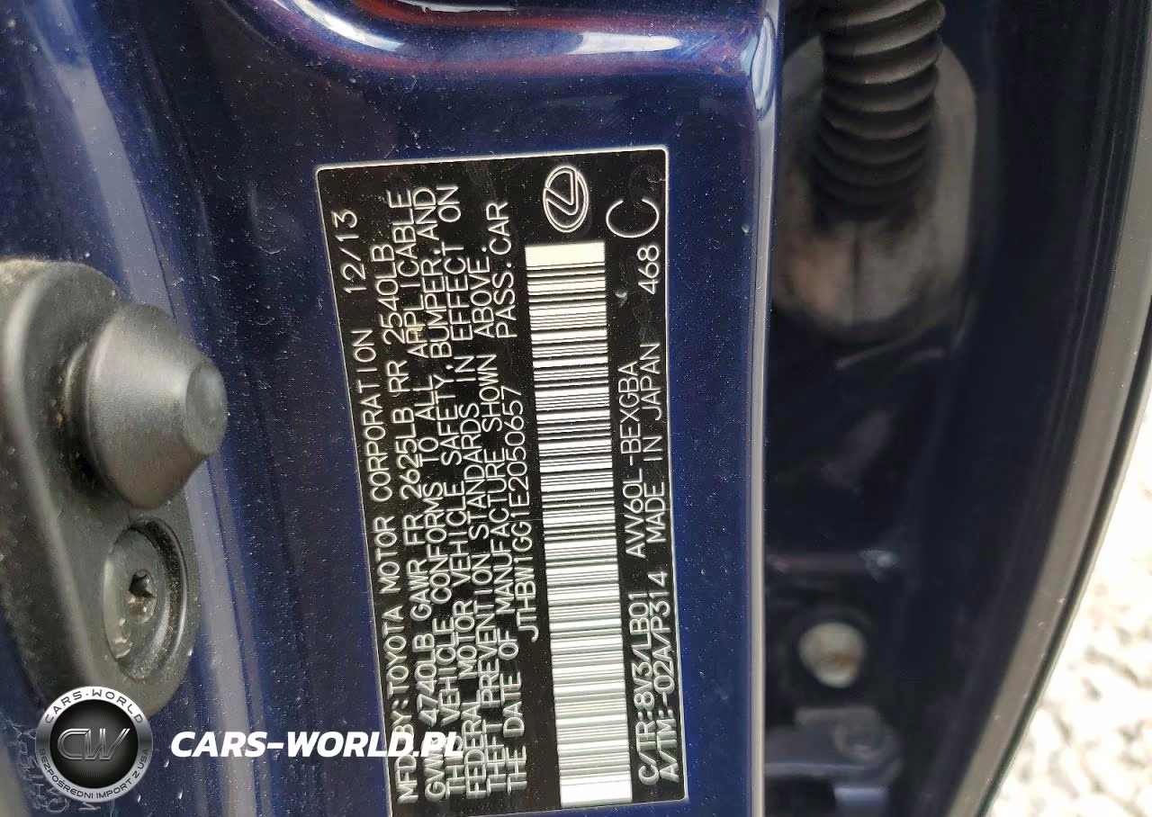 2014 Lexus Es 300H VIN:JTHBW1GG1E2050657 - 12