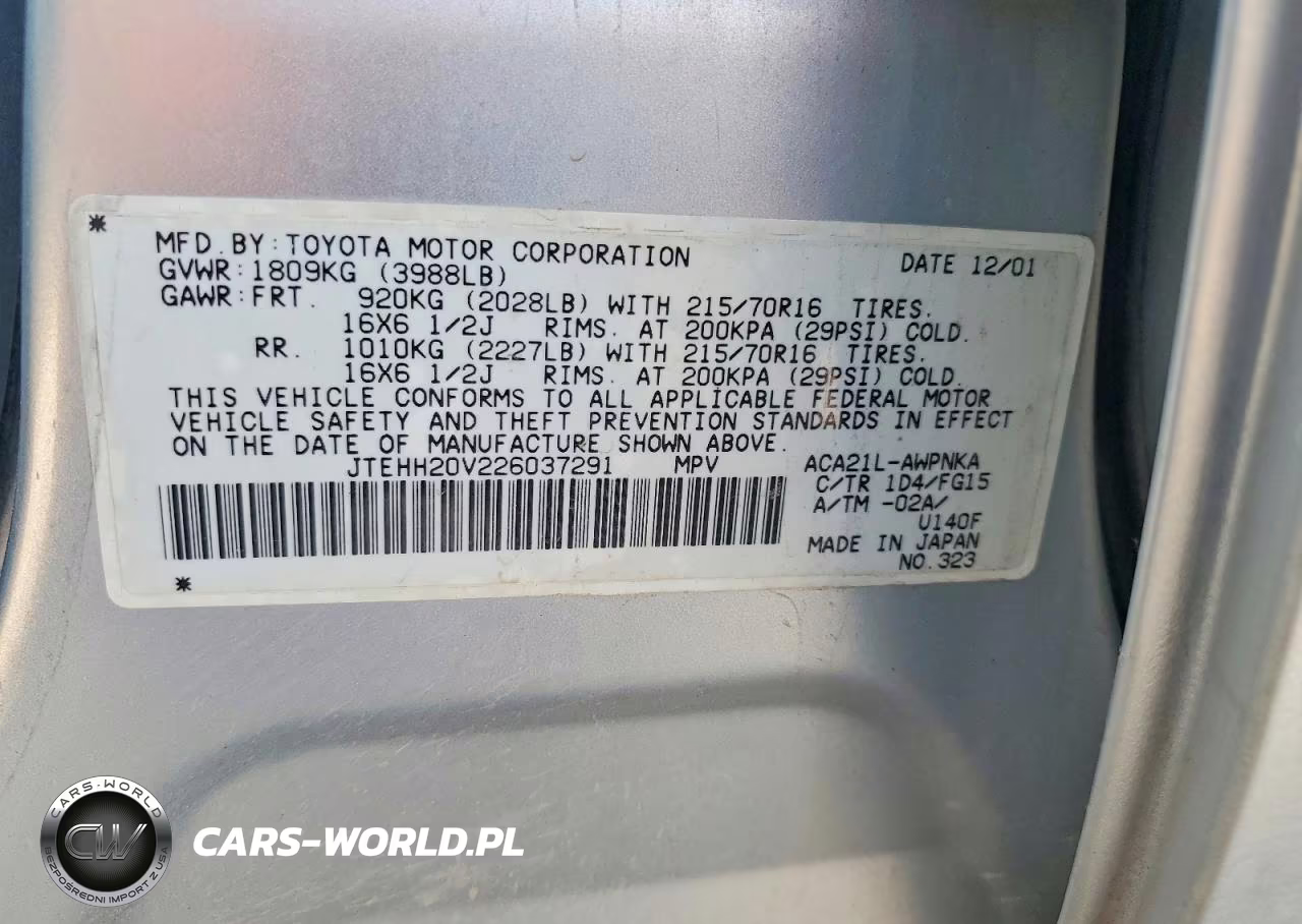2002 Toyota Rav4 VIN:JTEHH20V226037291 - 12