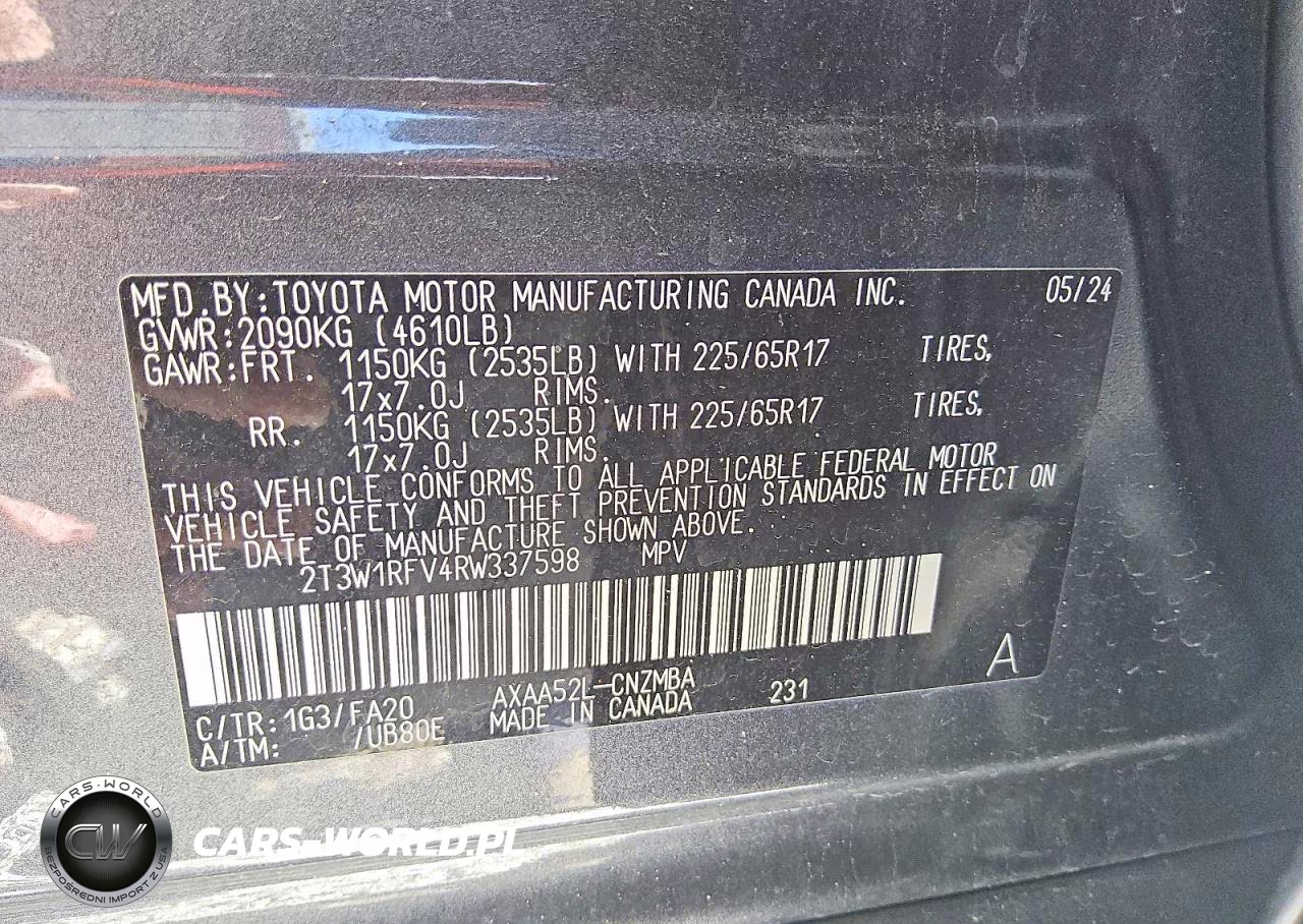 2024 Toyota Rav4 Xle VIN:2T3W1RFV4RW337598 - 13
