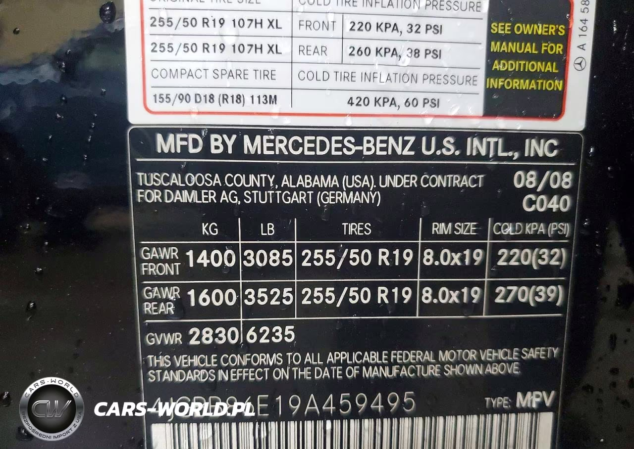2009 Mercedes-Benz Ml 350 VIN:4JGBB86E19A459495 - 13